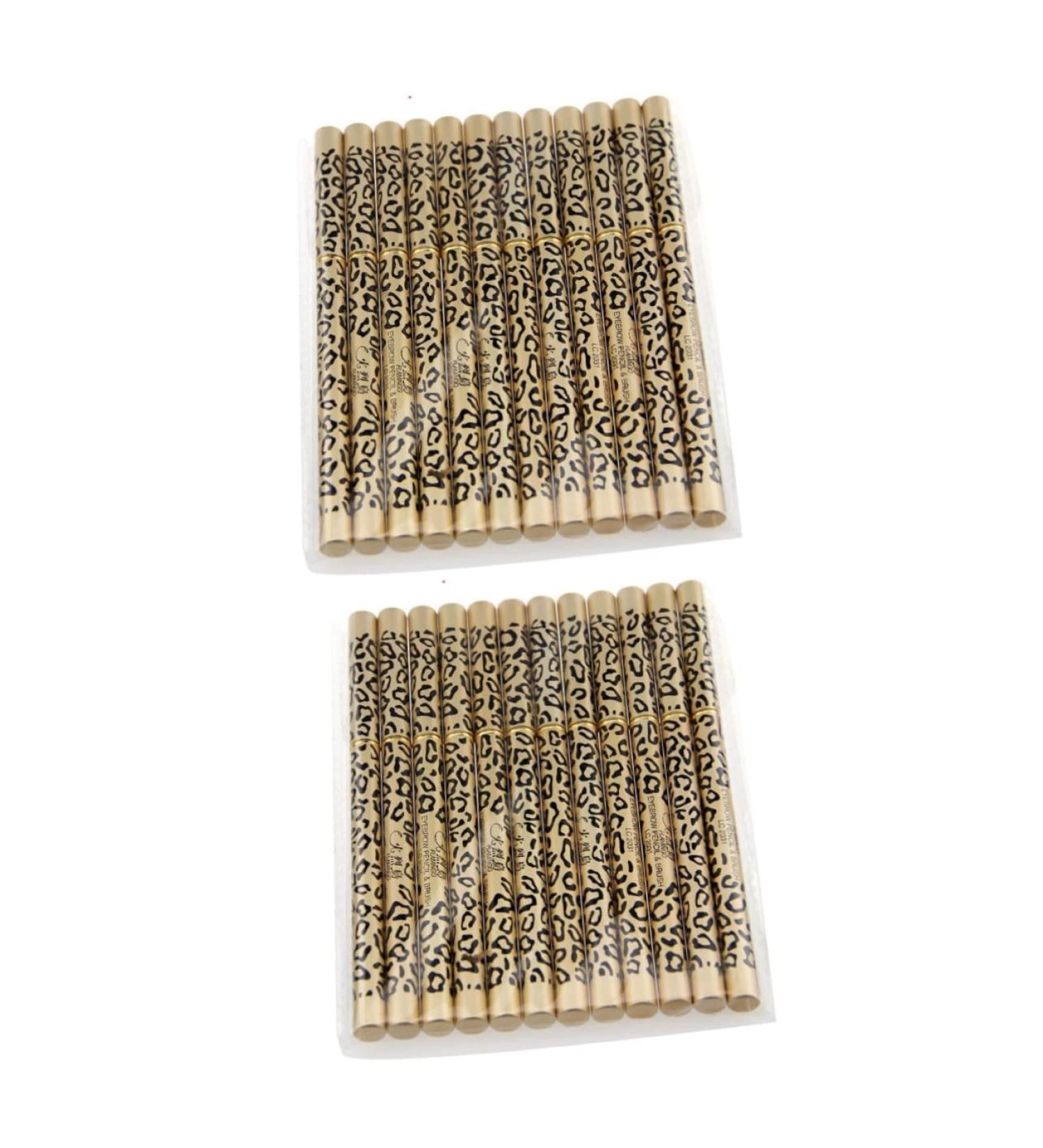 Beavorty 2pcs set 12pcs Waterproof Pencil Shell Black Brush of Eyebrow & Pens Double-ended Eyeliner Leopard - Buy Online on GoSupps.com
