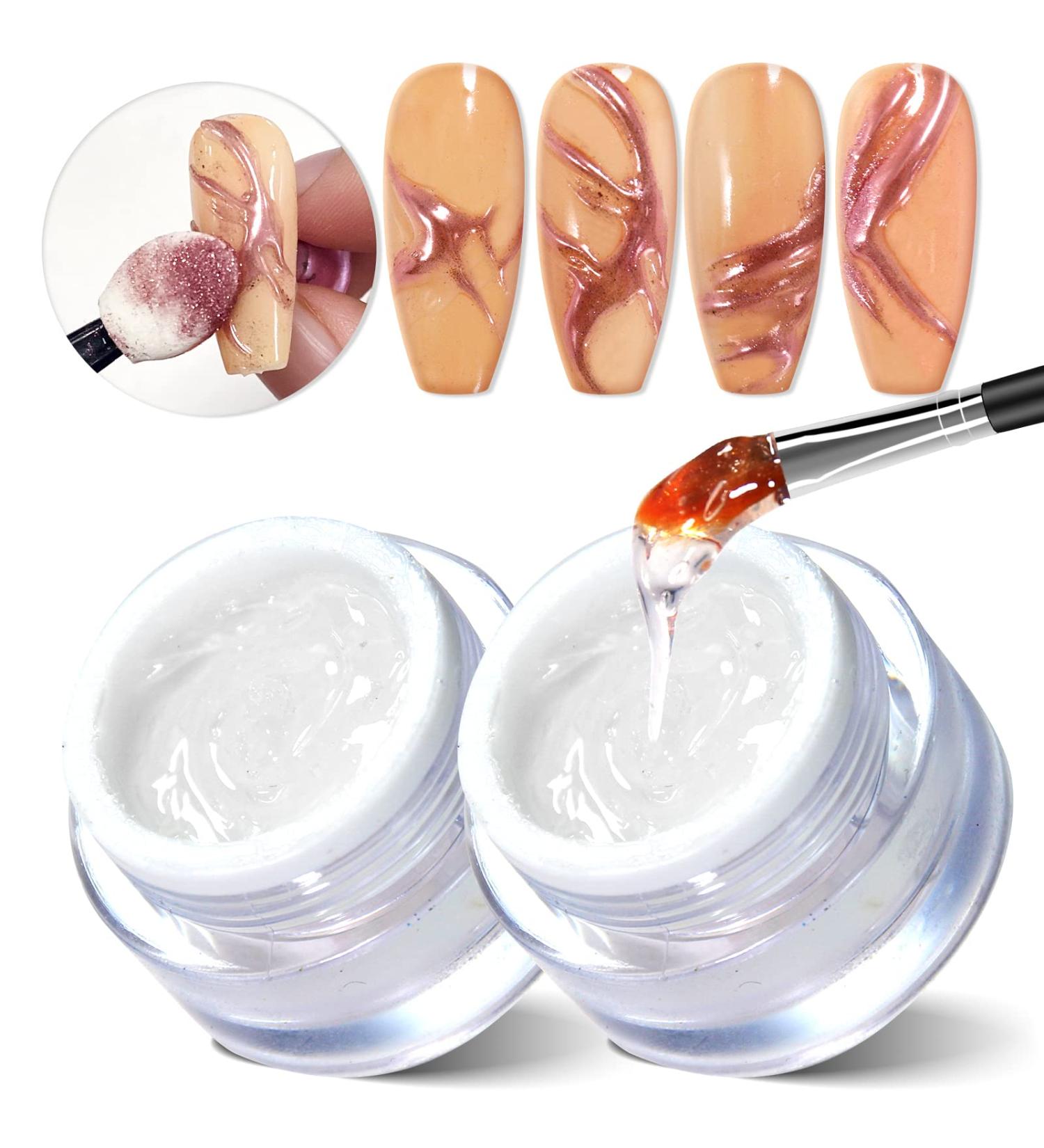 U-Shine Chrome Nail Powder Gel Set - Professional Mirror Effect Sculpture Metallic 3D Nail Art Design - 2 Pack 10ml DIY Nail Glue Gel - Buy Online on GoSupps.com