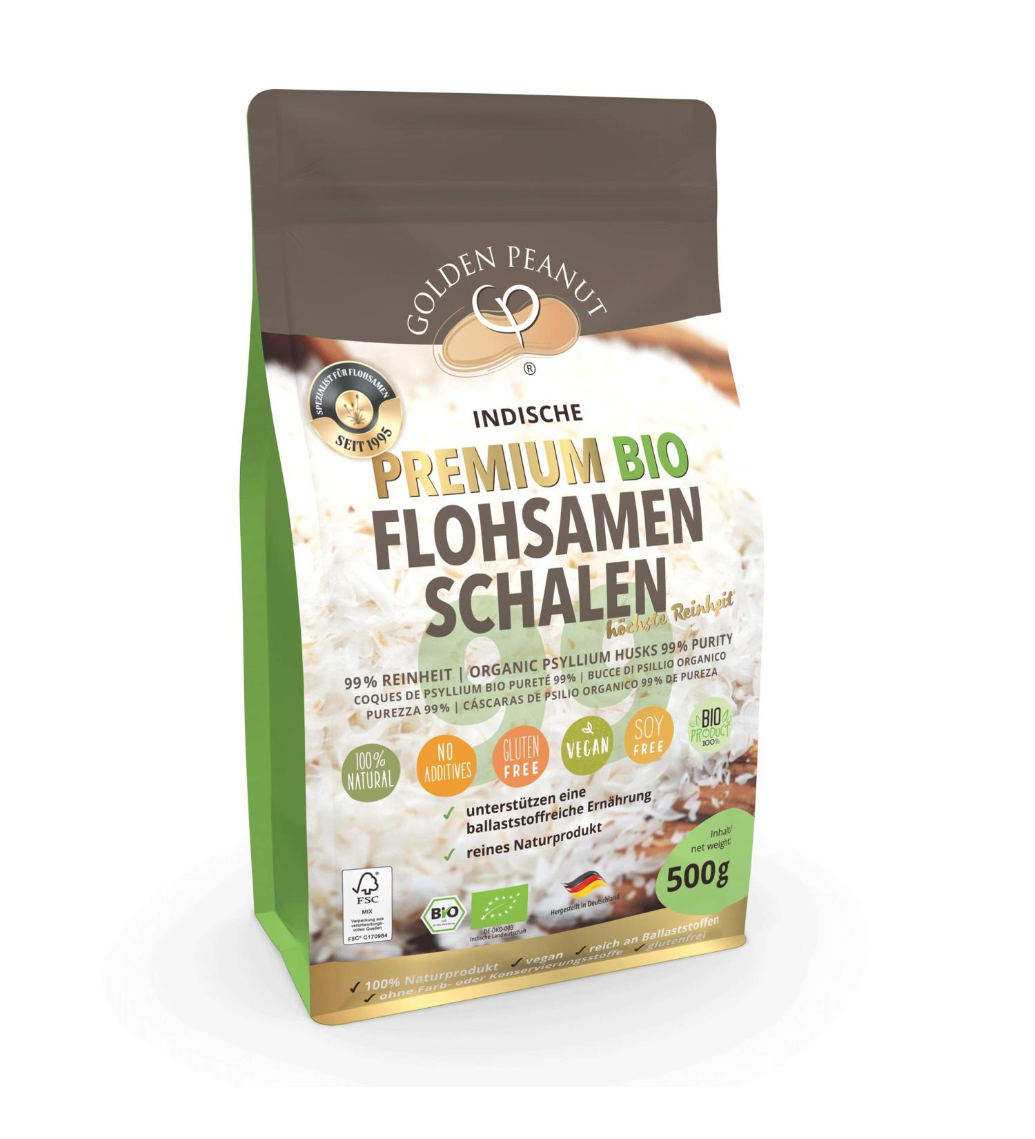 Organic Psyllium Husks 99% Purity 500g Bag - Buy Online on GoSupps.com