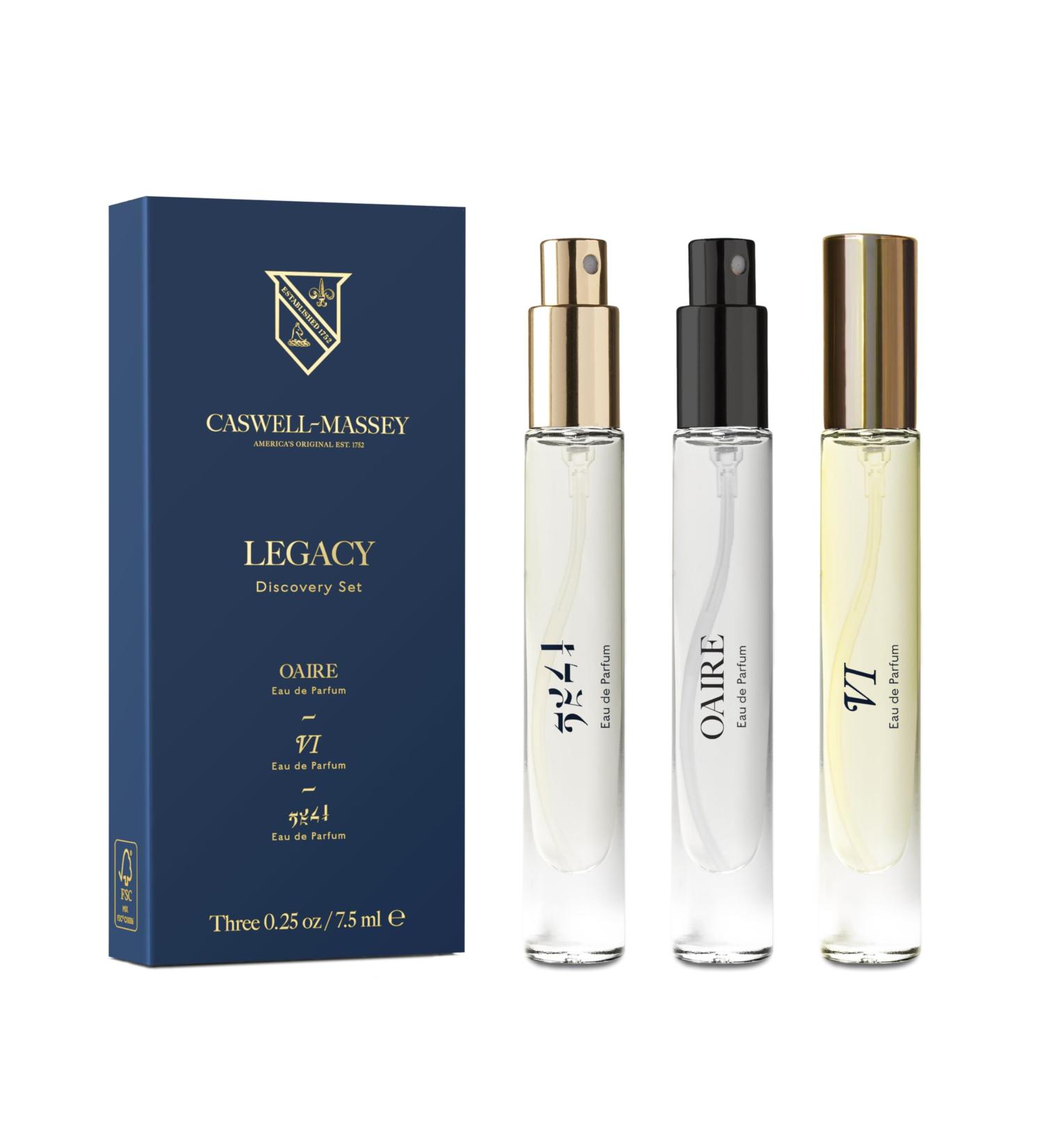 Caswell-Massey Legacy Eau de Parfum Discovery Set Includes VI 2571 & OAIRE Indulge in Enduring Modern Scents Long-Lasting Men s Fragrances Travel Size Set Perfume for Men 0.25 Fl Oz Each Legacy Trio 0.75 Fl Oz (Pack of 1) - Buy Online on GoSupps.com