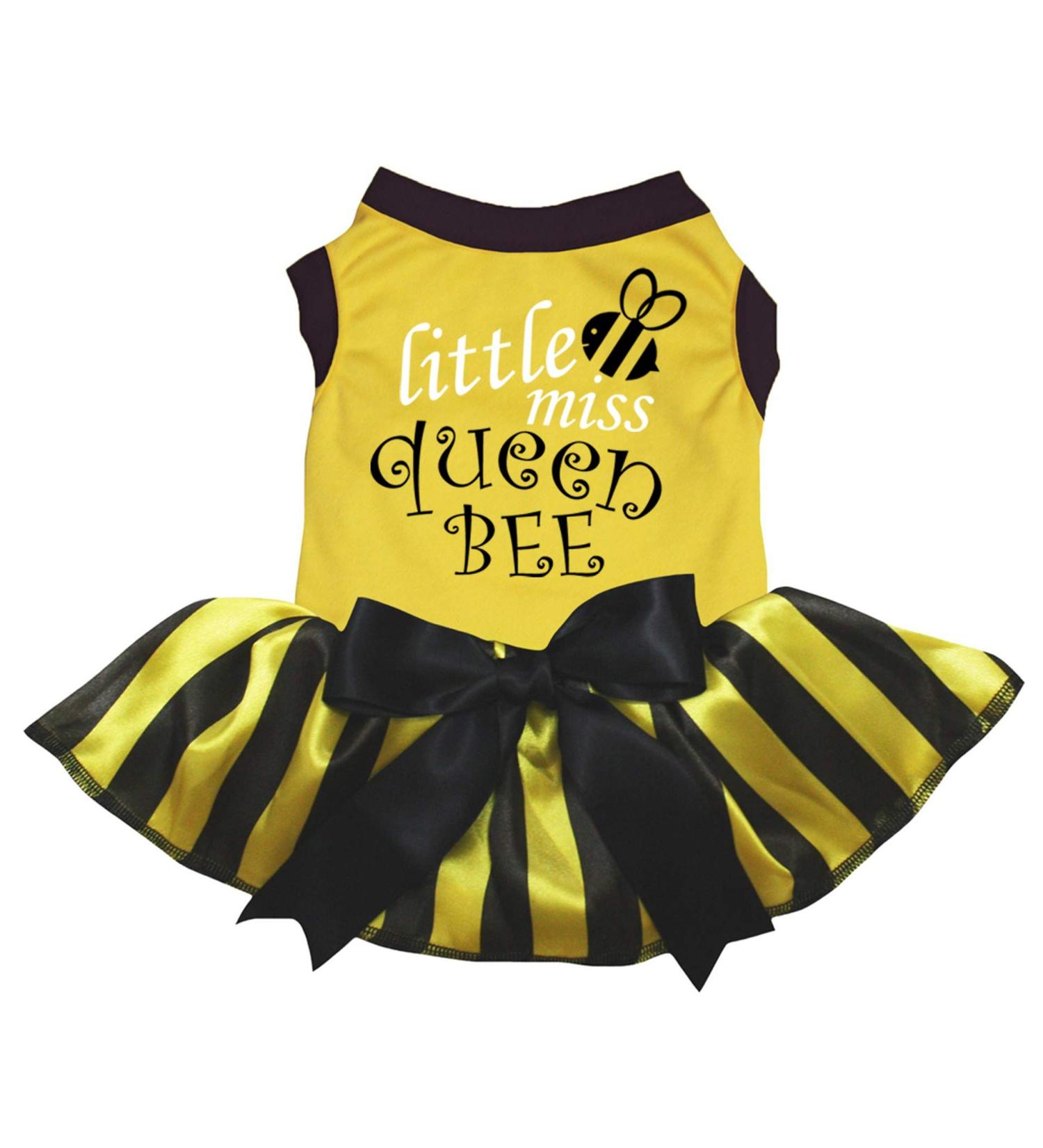 Petitebella Little Miss Queen Bee Puppy Dog Dress (Yellow, Small) Small Yellow