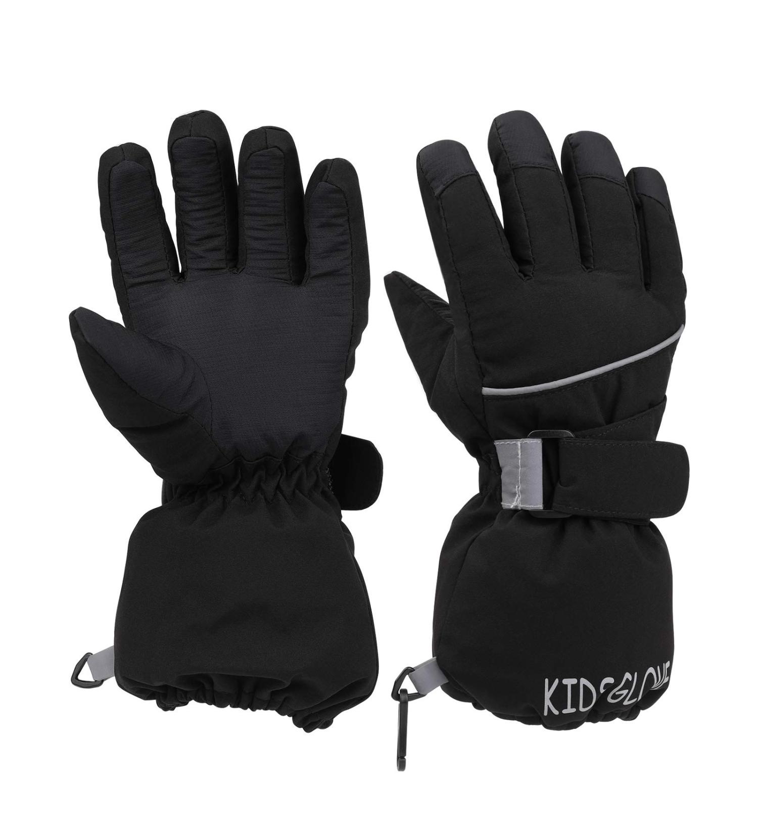 QKURT Kids Ski Gloves & Snowboard Gloves - Waterproof Windproof Winter Gear for Boys & Girls (Ages 4-14) - Black M (7-10 Years) - Buy Online on GoSupps.com