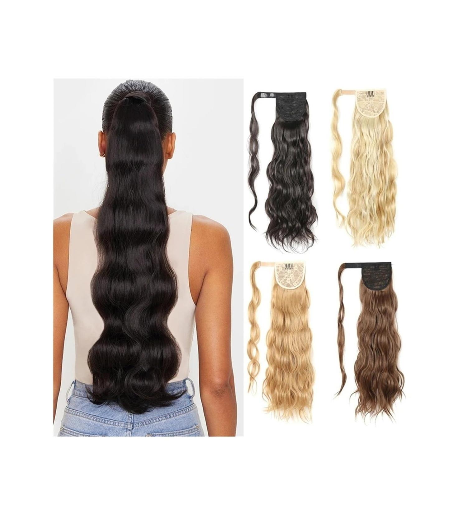 Ponytail Extension 24" Ponytail Hair Extension Body Wave Pony Tail Wrap Around Clip in Hair Extensions Long Curly Wavy Synthetic Fiber Fake Hairpiece for Women Ponytail Hairpiece for Women (Color : 24inches 613 - Buy Online on GoSupps.com