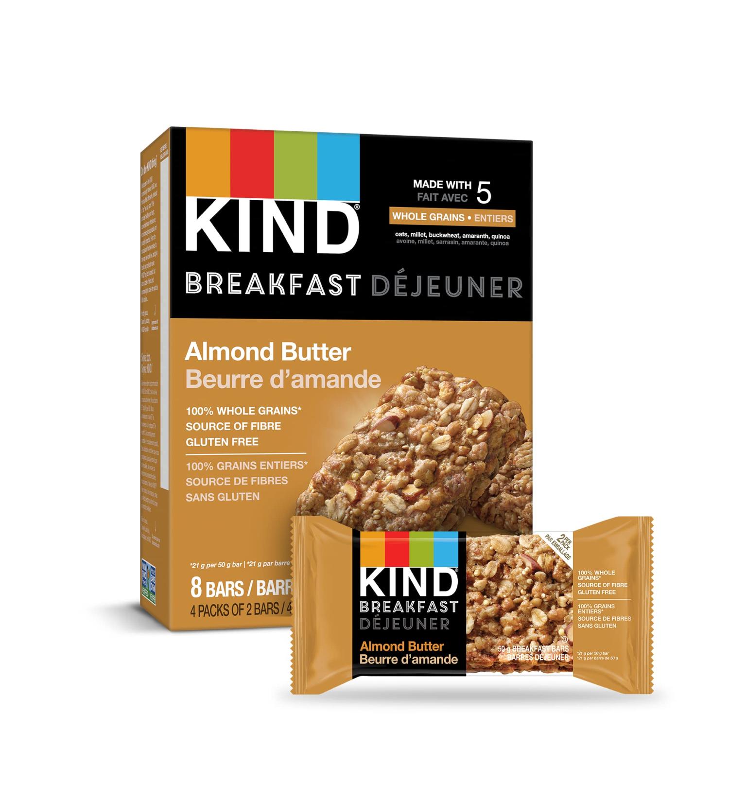 KIND Breakfast Bar Almond Butter Gluten Free Non GMO 50 Grams 4 Count Almond Butter 50 g (Pack of 4) - Buy Online on GoSupps.com