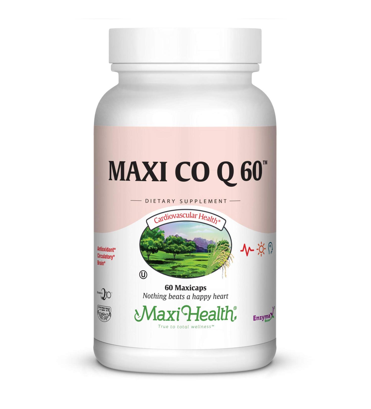 Maxi Health Co Q 60 - 60 Mg - 60-Count | Premium CoQ10 Supplement for Heart Health & Energy | International Shipping Available - Buy Online on GoSupps.com