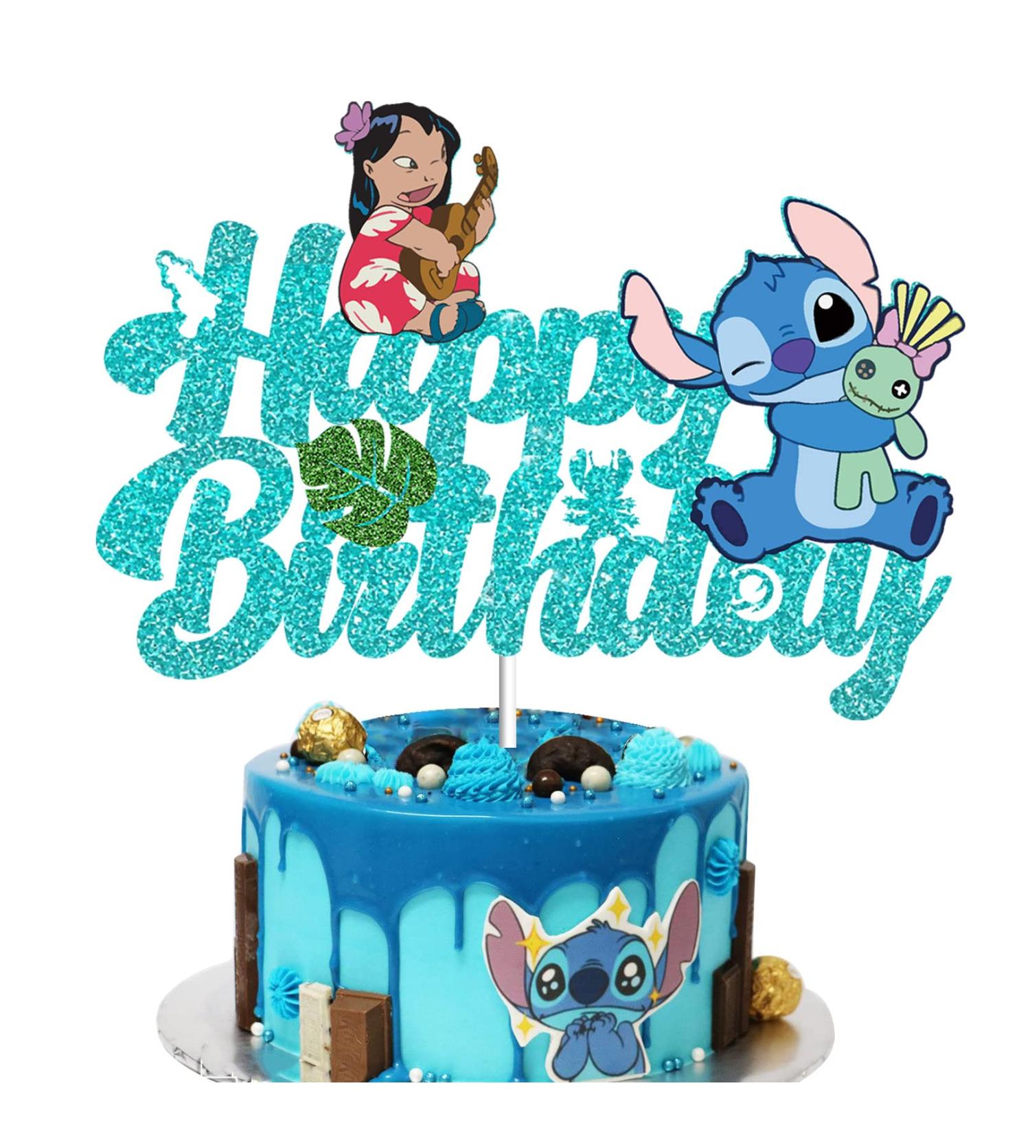 Blue Glitter GZDUCK Cake Topper - Happy Birthday & Baby Shower Cartoon Decorations - Buy Online on GoSupps.com