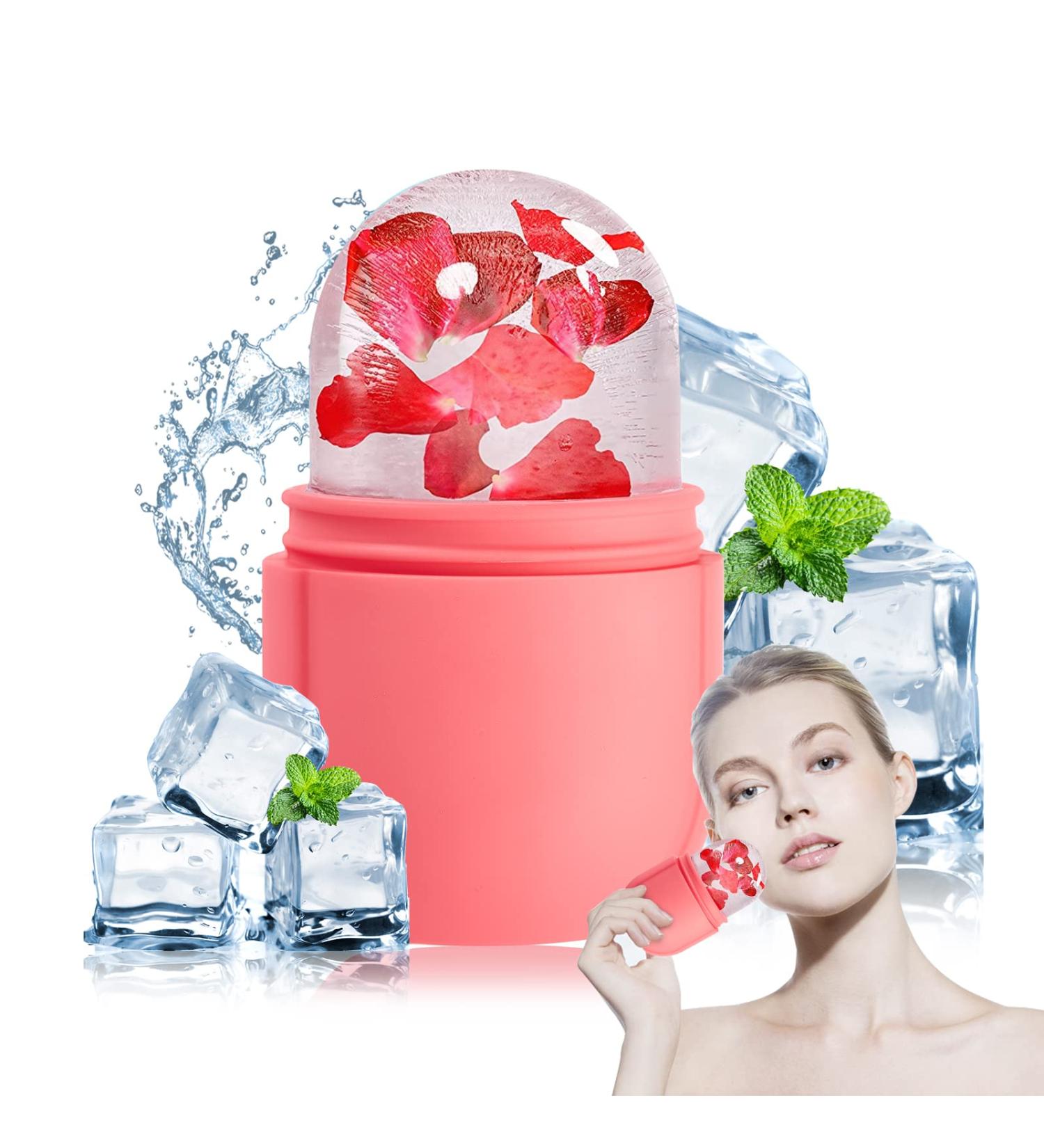 Buy Ice Roller for Face & Eye - Skin Care Kit for Brighter Skin Reduced Fine Lines Shrink Pores & Acne Relief - Pink - Buy Online on GoSupps.com