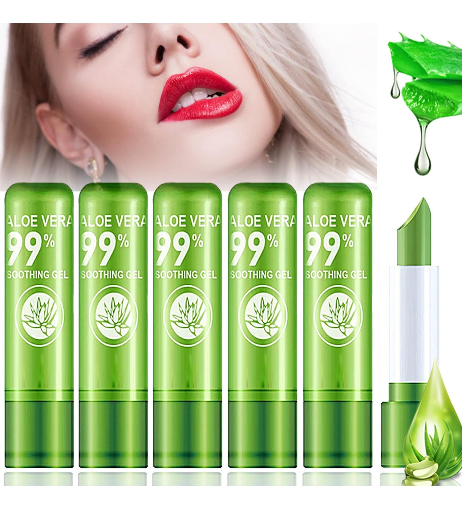 6 Pack Aloe Vera Lipstick | Long Wear, Nourishing & Waterproof | Color Changing Lip Balm | Matte Lip Gloss Makeup - Buy Online on GoSupps.com