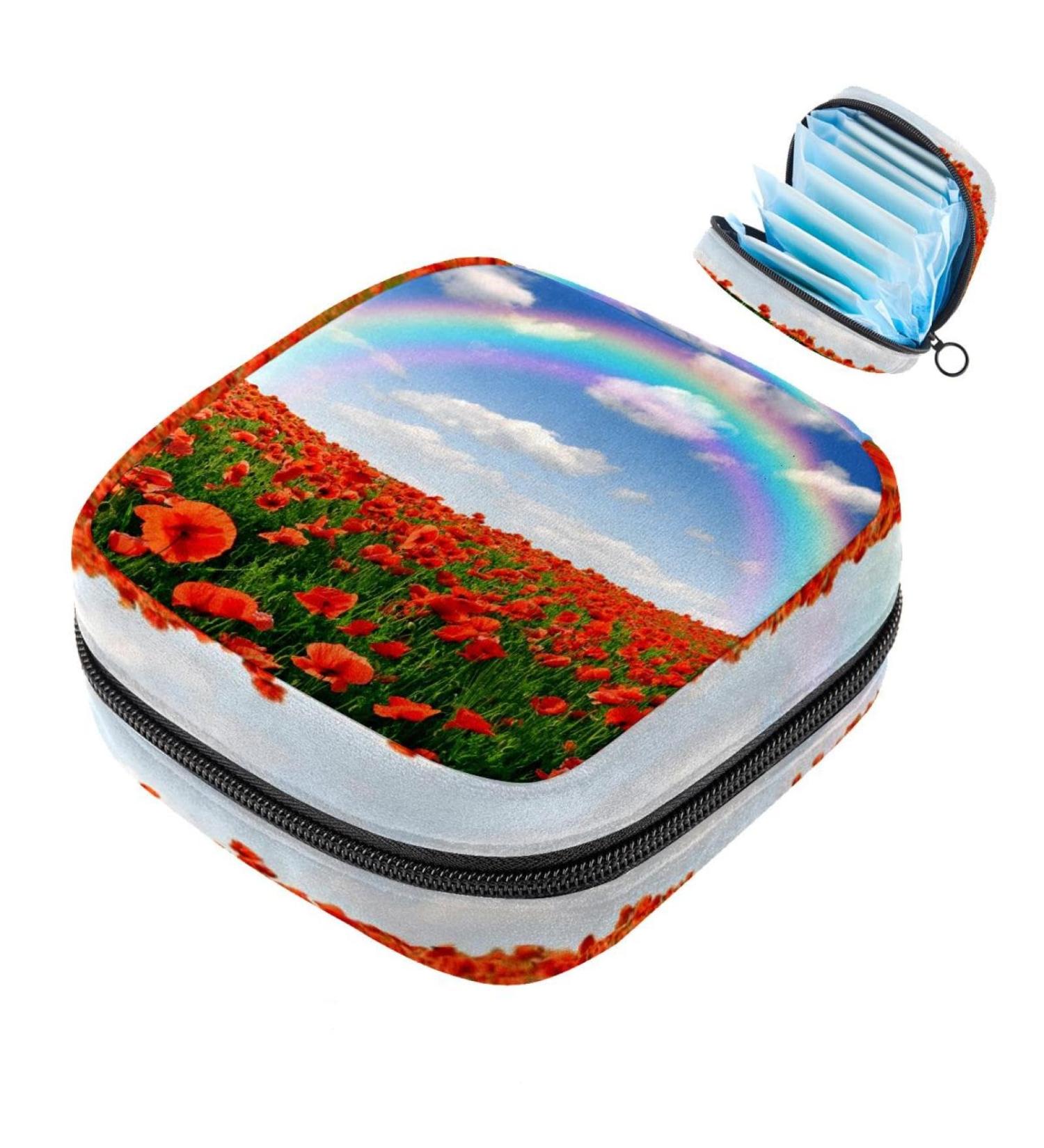 Menstrual Polster Bag with Zipper for Women & Girls | Happy Geometric Mosaic | 4.7x6.6 in (12x17 cm) | Collect Tampons & More - Buy Online on GoSupps.com