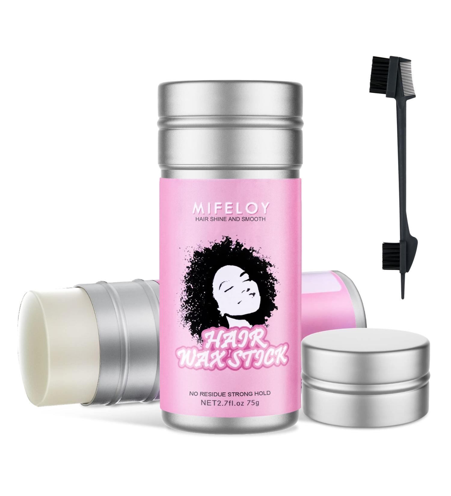 Hair Wax Stick Pomade Tamer Stick for Baby Hair Smoothing Flyaways Taming Frizz Women Styling Cream Gel Slick Back Long Lasting Hair Glue Wigs Bed Head Waxes 5 In 1 Edge Control Brush - Black - Buy Online on GoSupps.com