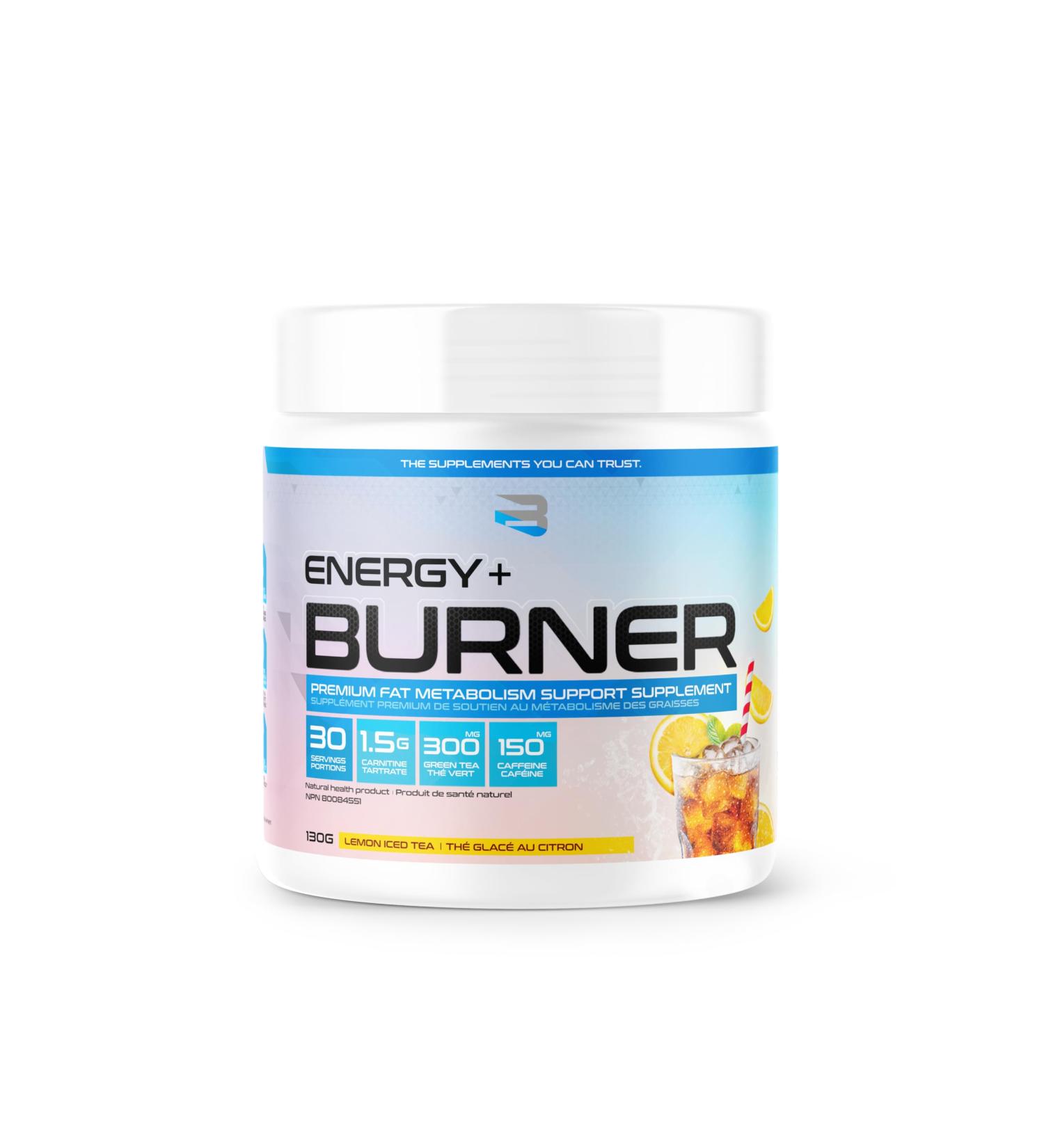 Believe Supplements Energy Burner: Maximize Fat Metabolism Muscle Recovery and Performance - Boost Endurance Reduce Fatigue and Enhance Alertness for Intense Workouts! (Lemon Iced Tea)