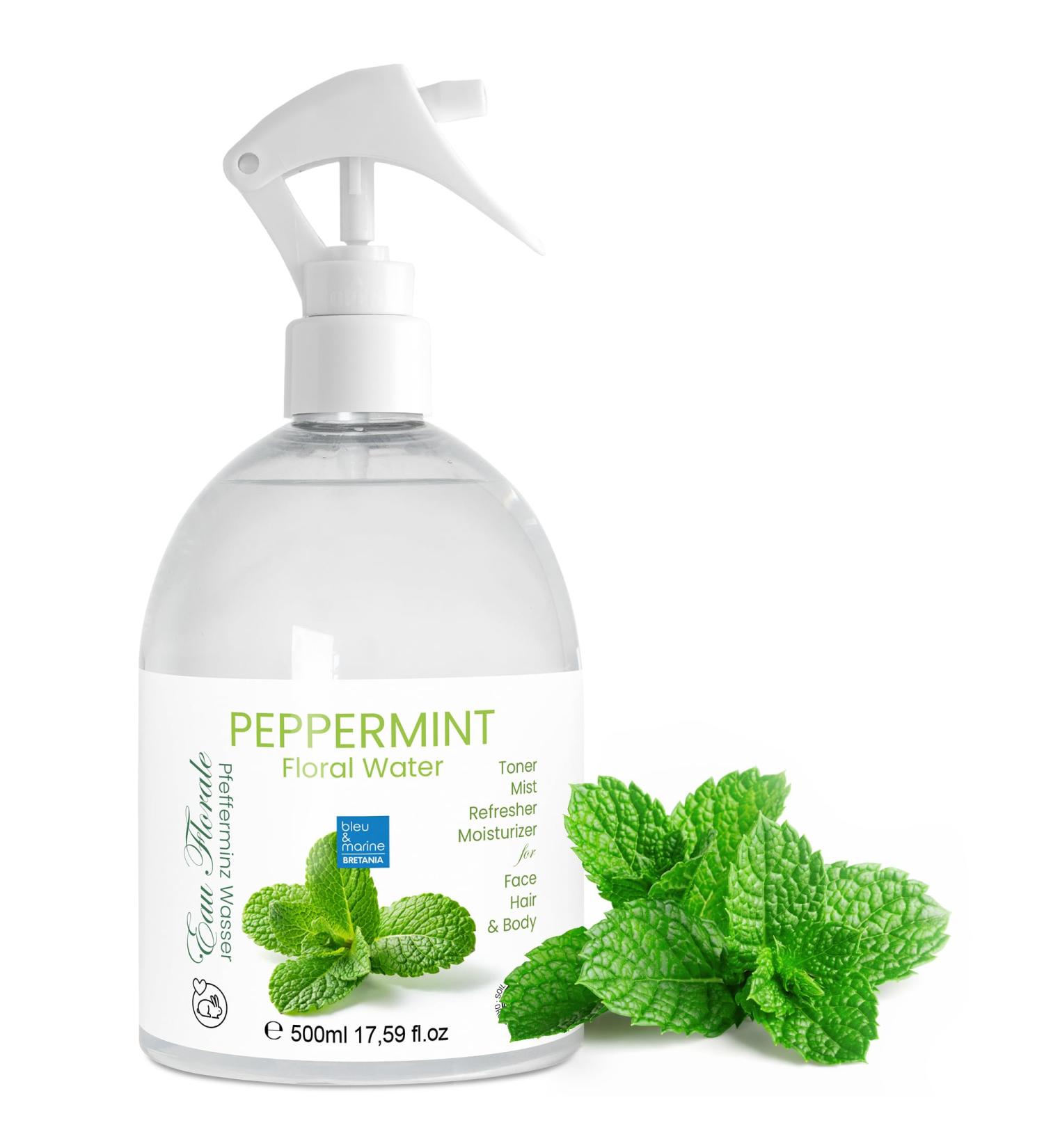 Toning Lotion Floral Water Organic Peppermint Hydrosol Toning Refreshing Tightens Pores Oily Acne-Prone Skin 500 ml - Buy Online on GoSupps.com