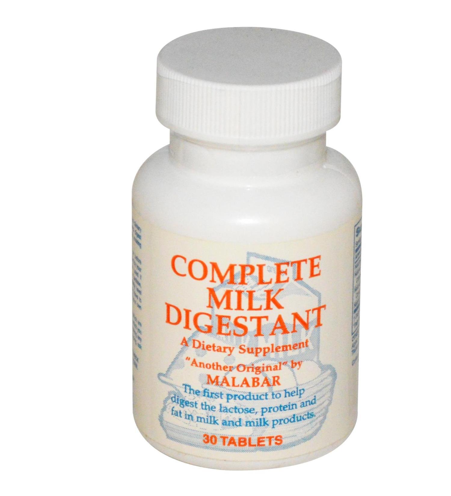 Malabar Complete Milk Digestant - Making Milk and Dairy Food Easier To Digest - 30 Tablets