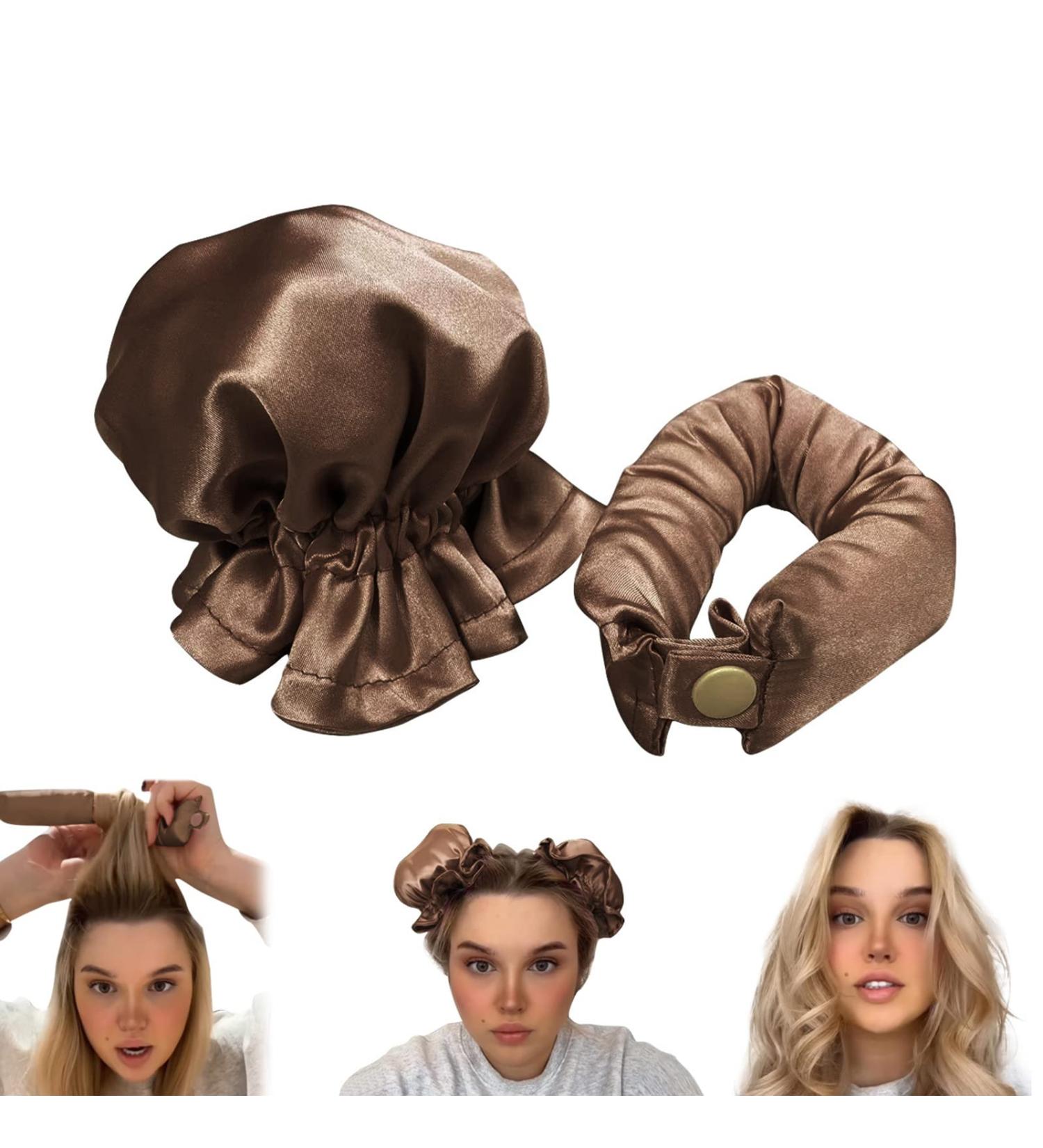 Satin Heatless Curling Set - Curling Stick + Curly Hair Cover Zero Heat Curling Set Big Wave Sleep Lazy Person Curling Hair Artifact Heatless Curly Hair Set for Women (JF-08) - Buy Online on GoSupps.com