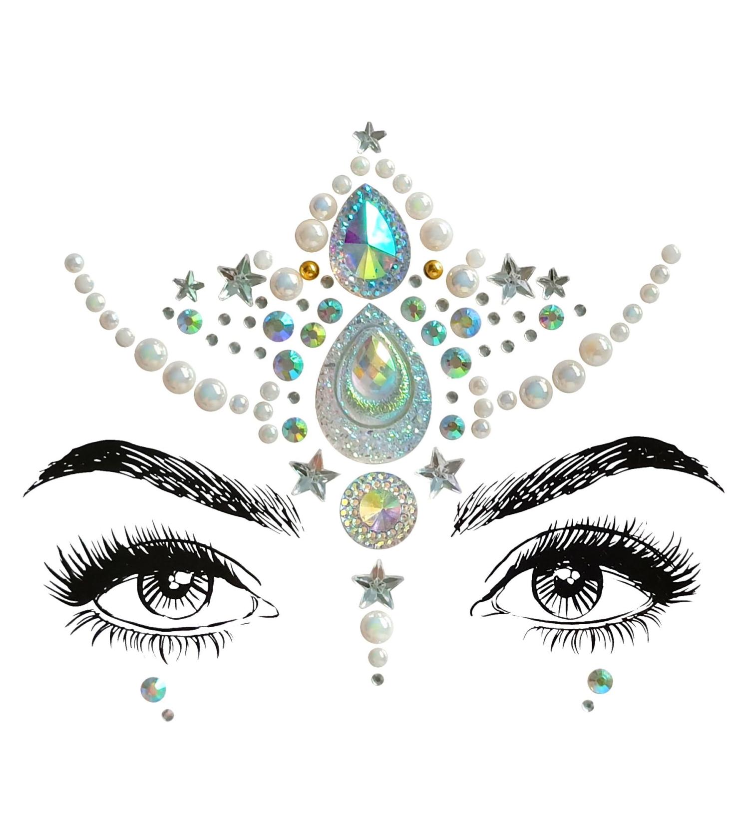 Face Gems & Rhinestone Stickers - Self-Adhesive Rave Accessories for Makeup & Festival | Mermaid Crystal Jewels - Buy Online on GoSupps.com