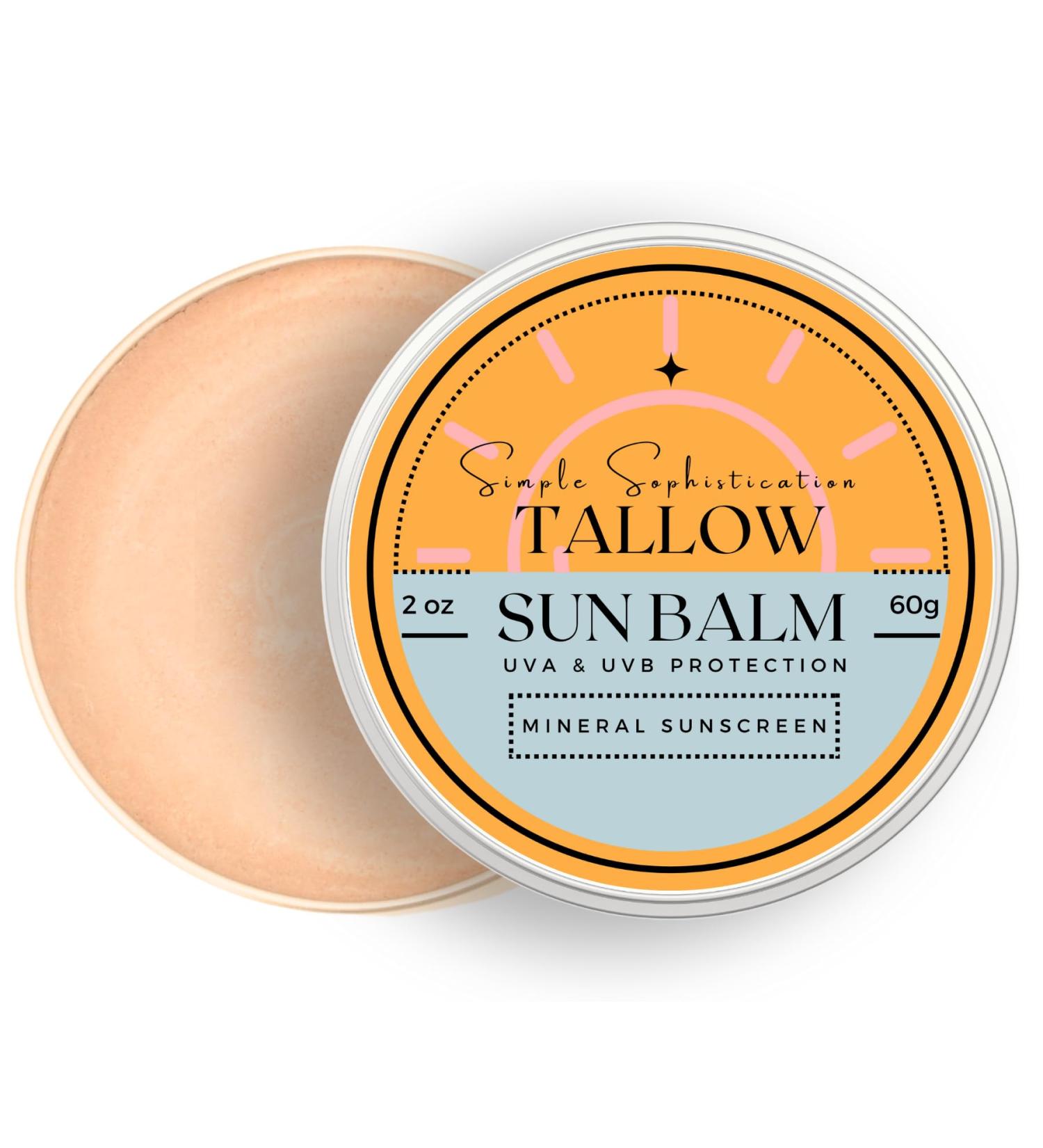 Buy Tallow Sun Balm SPF 30 | Tinted Mineral Sunscreen | Natural Organic & Reef Safe | Grassfed Tallow & Zinc Oxide for Sensitive Skin (2 oz - Buy Online on GoSupps.com