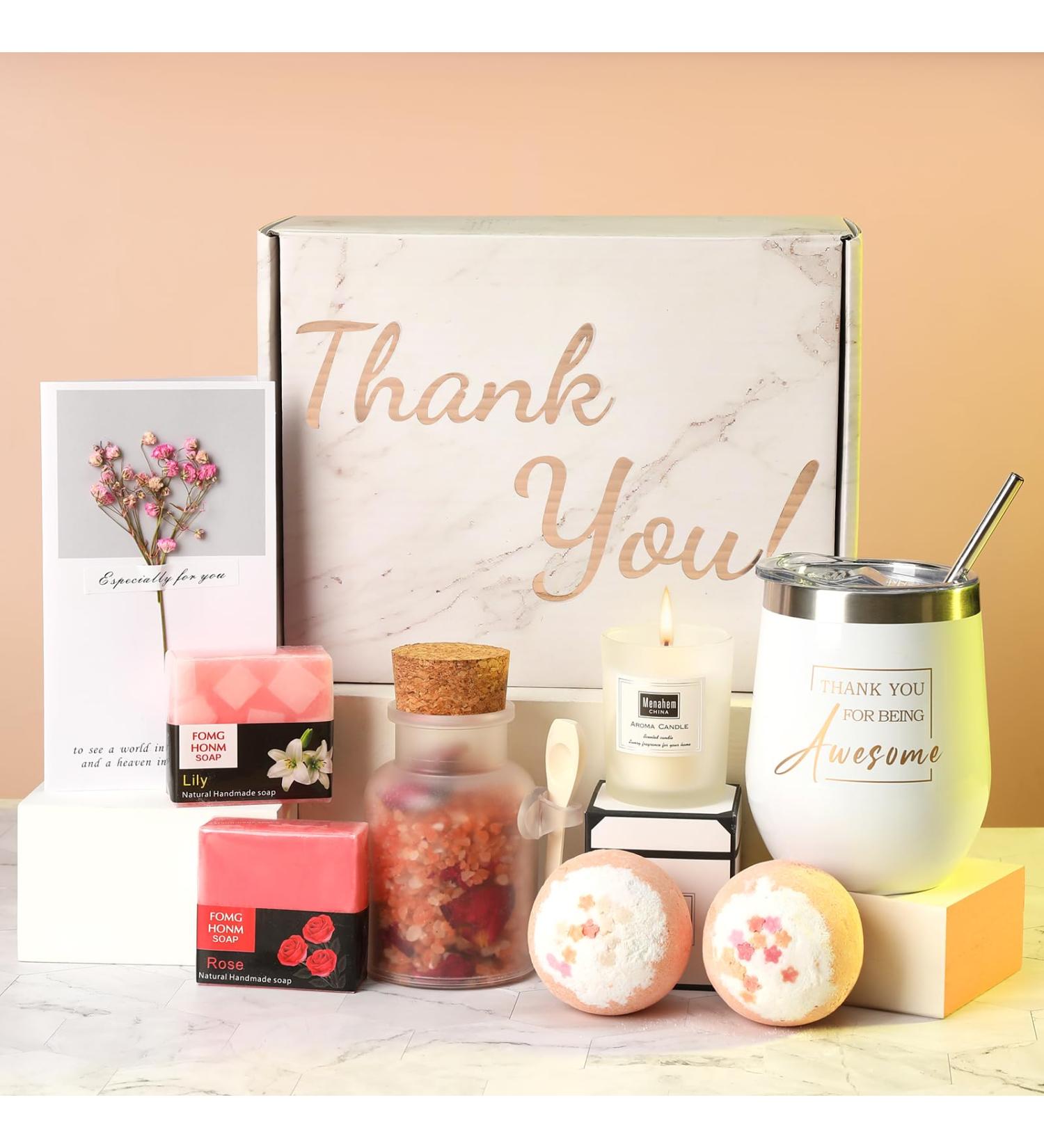 Thank You Gift Box for Women | Unique Relaxation Spa Gifts for Mom Wife Girlfriend & More - Buy Online on GoSupps.com