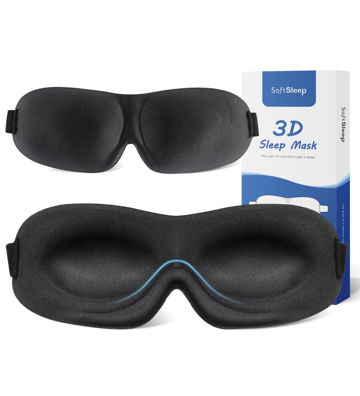 Sleep Eye Mask for Men & Women | 3D Contoured Cup Blindfold | Ultralight Soft & Breathable Eye Cover for Travel Napping & Meditation - Buy Online on GoSupps.com