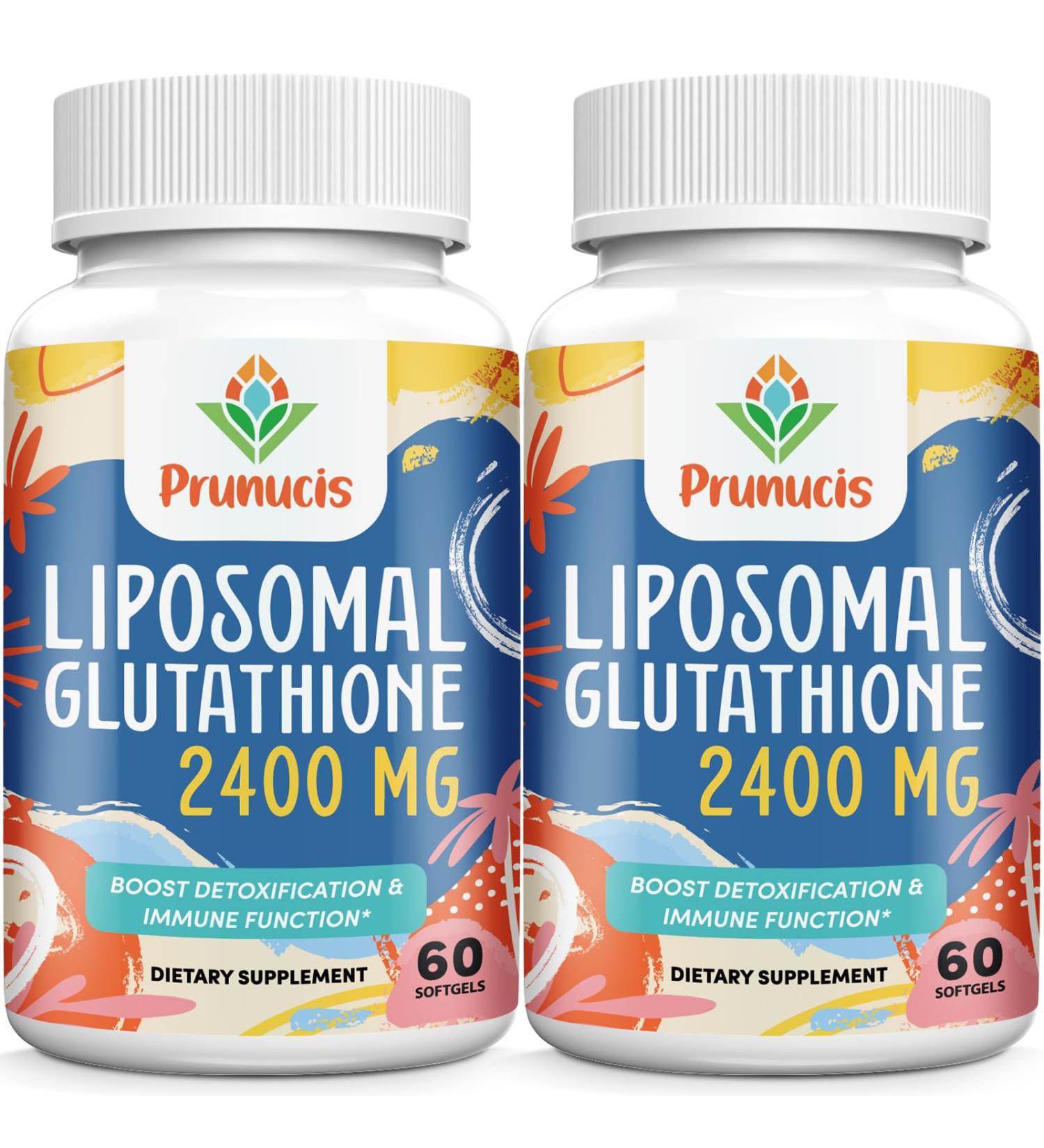 2400MG Liposomal Glutathione Supplement with Vitamin C - Non-GMO Master Antioxidant Enhanced Absorption Boost Immune System - 120 Softgels (2 Packs - Buy Online on GoSupps.com