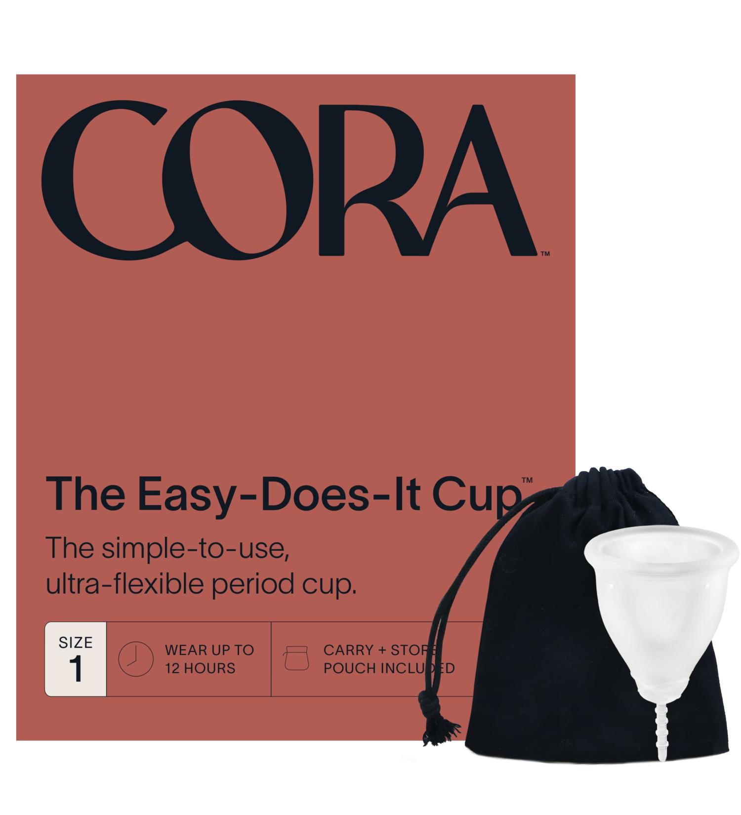 Cora Menstrual Period Cup - Comfortable, Easy to Use, Leak Protection - Size 1 - Buy Online on GoSupps.com
