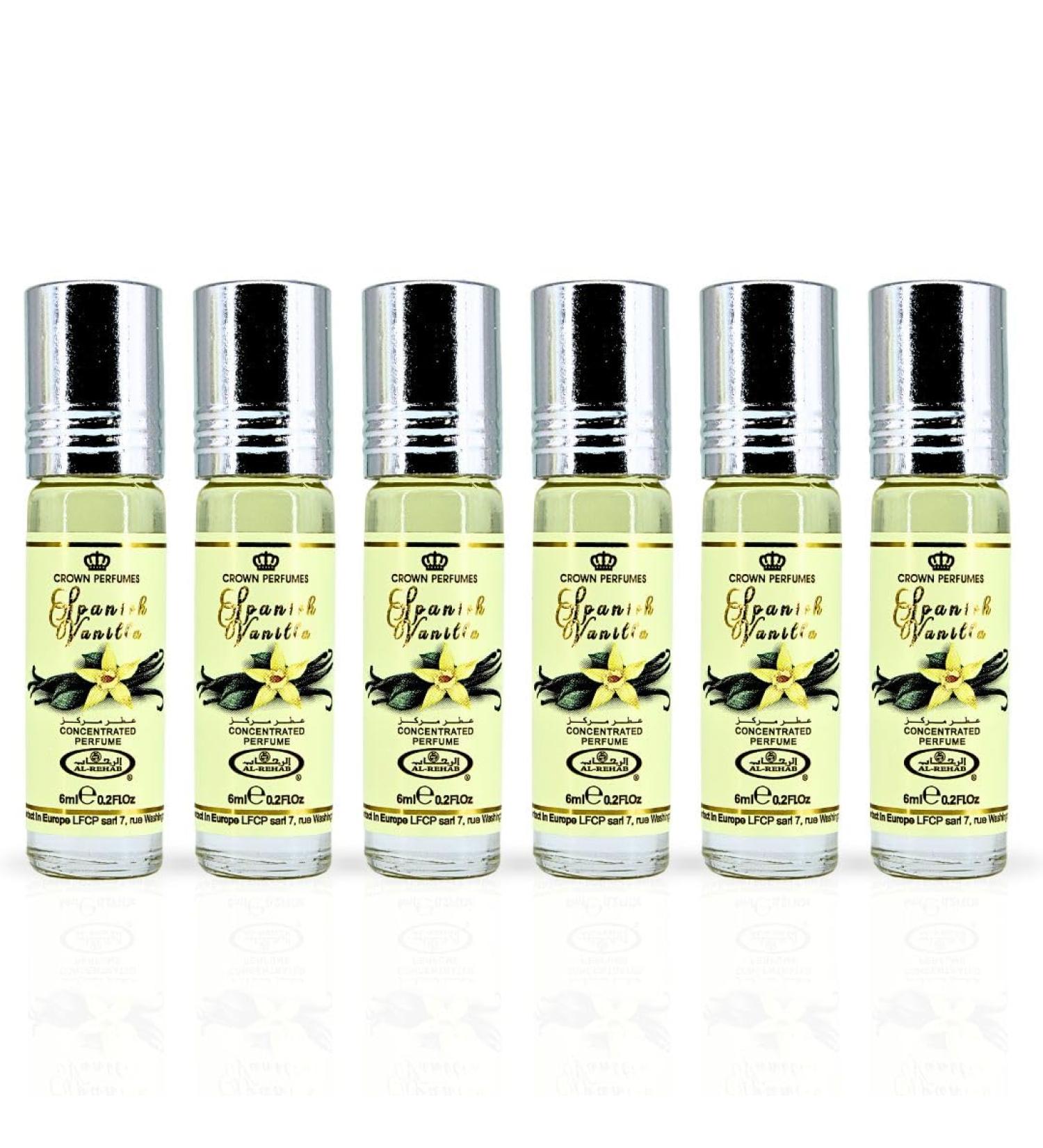 Al-Rehab Spanish Vanilla Perfume Oil 6ML (0.2 Oz) (BOX OF 6) - Arabian Perfume Oils For Women - Long Lasting Concentrated Perfume Oil - A Luxurious Soft & Sweet Women's Fragrance For An Elegant Touch Spanish Vanilla (Box of 6) - Buy Online on GoSupps.com
