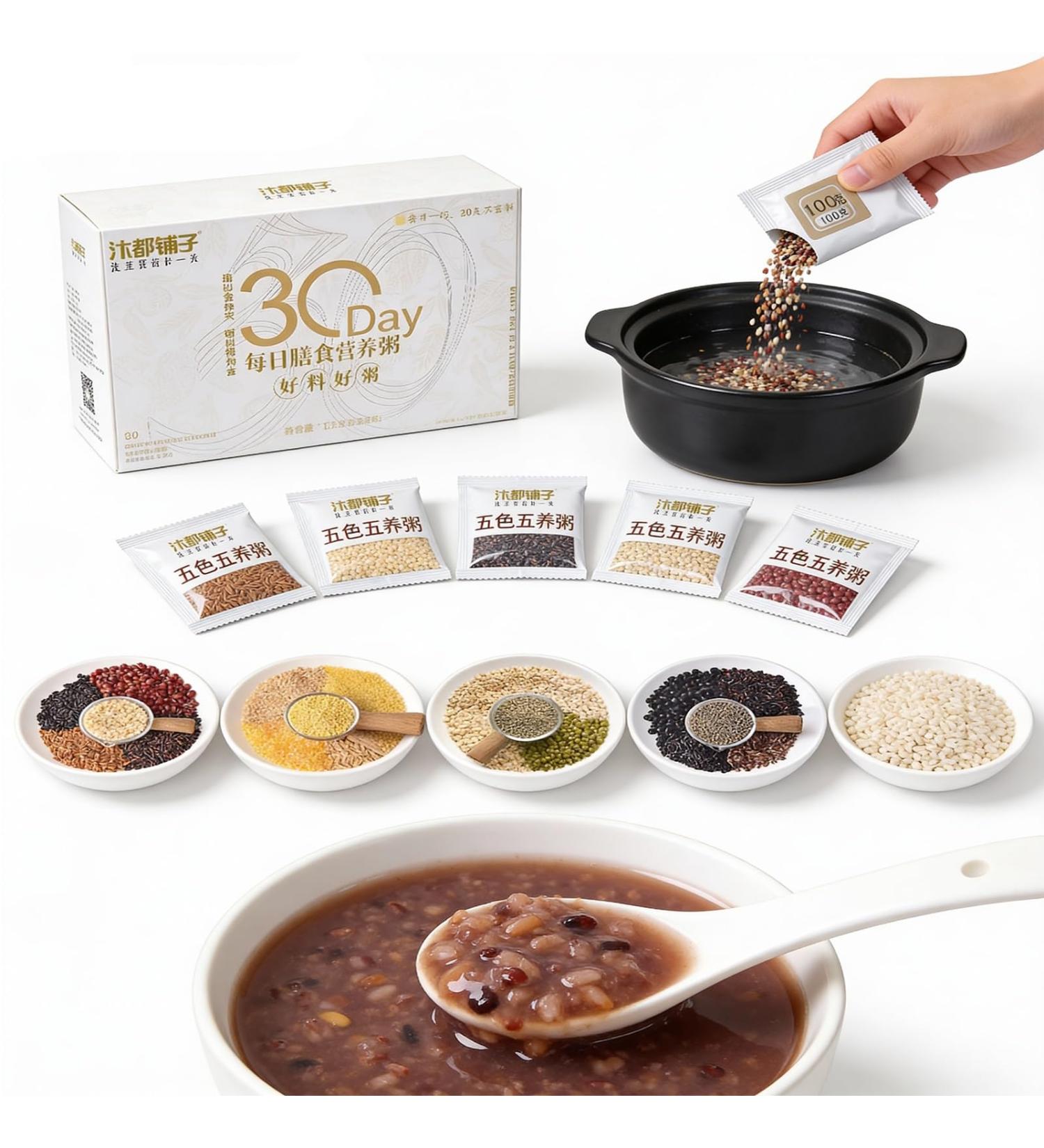 Bouillie De C r ales M lang es 30 Jours 100 G X 30 Paquets 5 Saveurs Sachets Individuels Cuisson Facile For Le Petit-d jeuner/collation - Buy Online on GoSupps.com