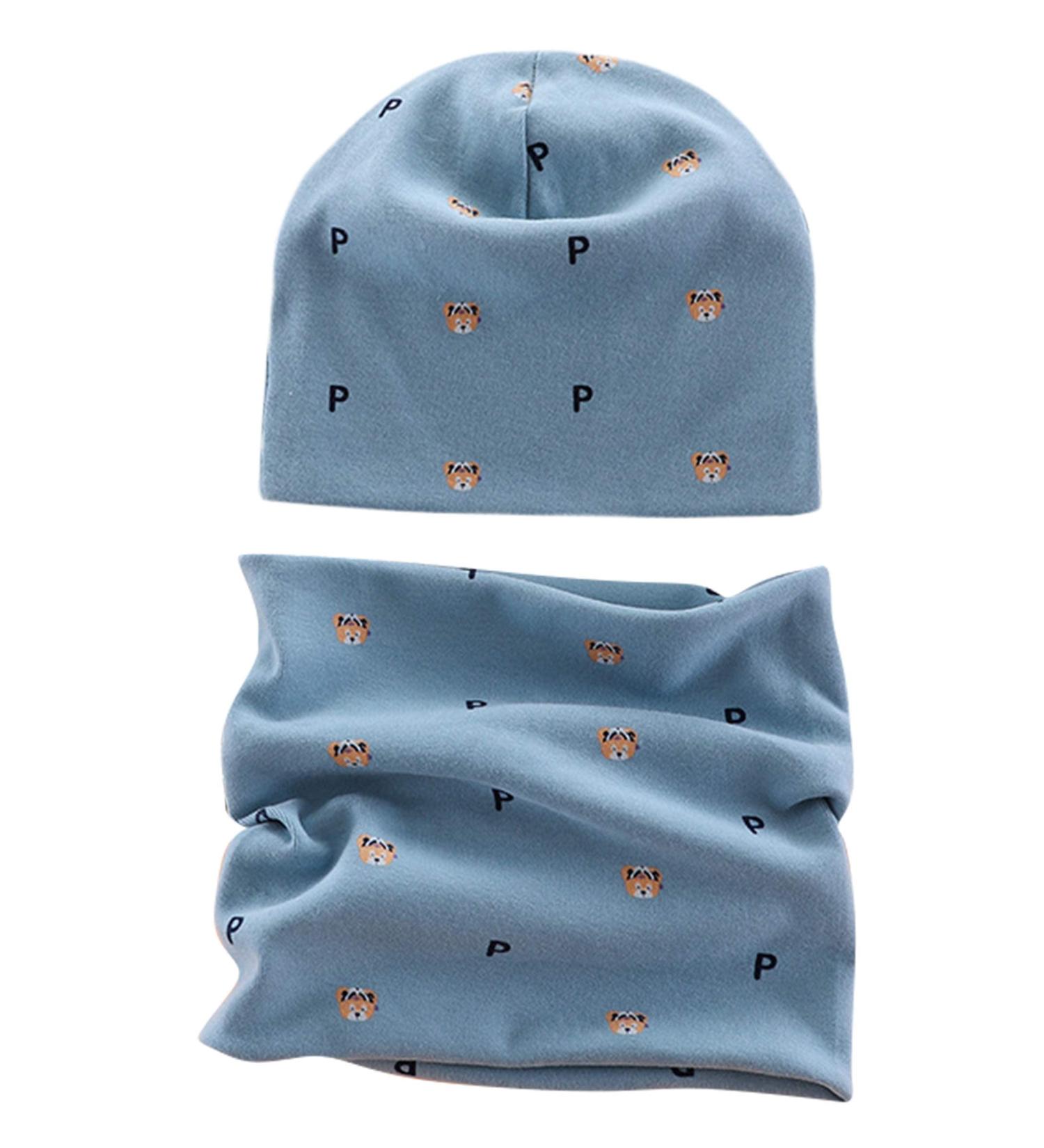 Baby Children's Cotton Hat Scarf Set - Beanie Hat & Tube Scarf - Color #6 - Size S - 0-6 Months - Buy Online on GoSupps.com
