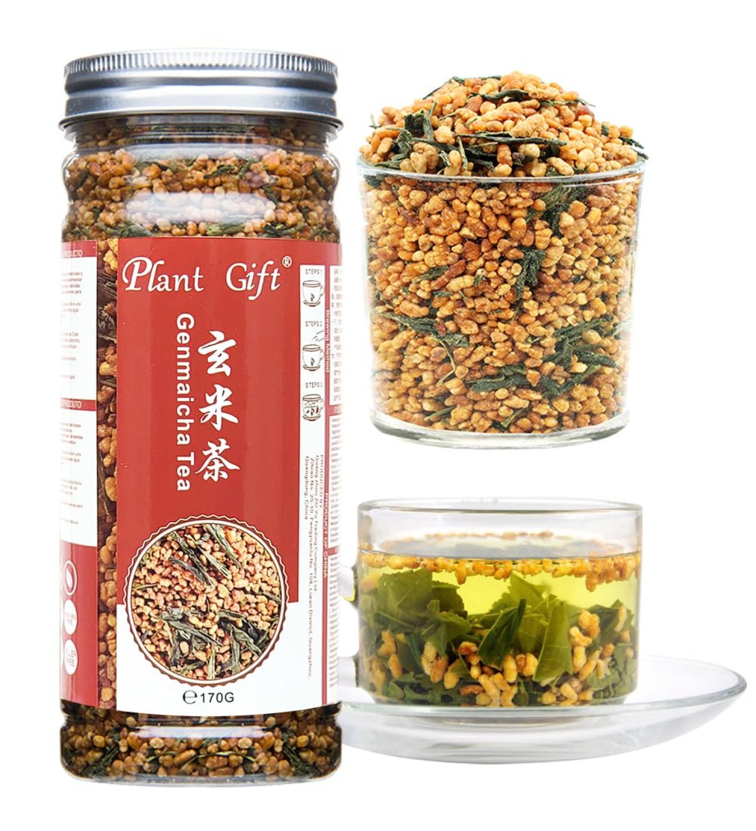 Premium Brown Rice Green Tea Genmaicha China Organic Kirara rice tea Malva Verticillata leaf health skin care Flower Tea 120g/6oz - Buy Online on GoSupps.com