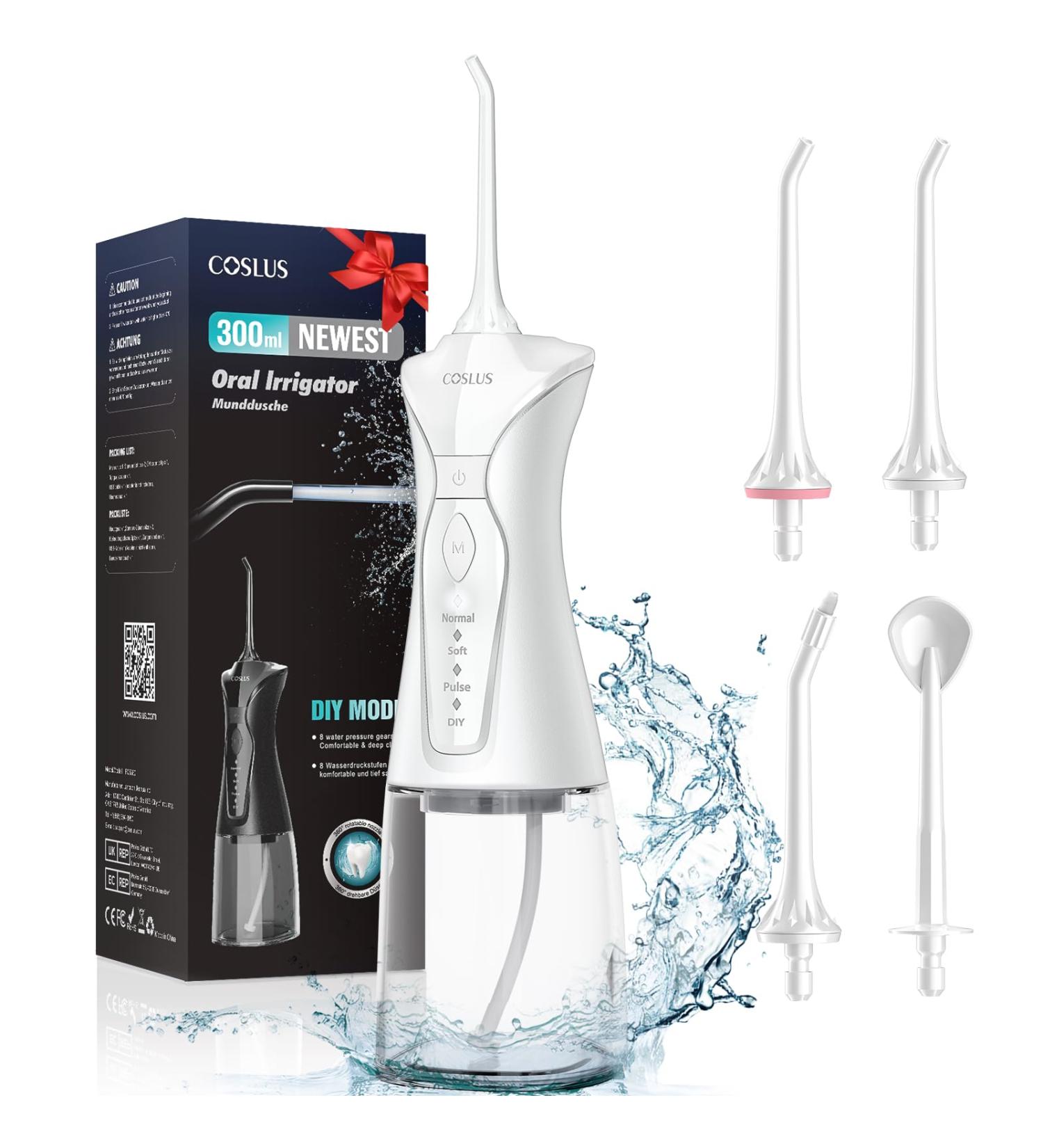 Buy Mouth Shower - 4 Modes Water Flosser | 300ml Water Tank | Test Winner | 30-Day Battery Life | Easy Tongue Cleaner for Oral Care | White & Green - Buy Online on GoSupps.com