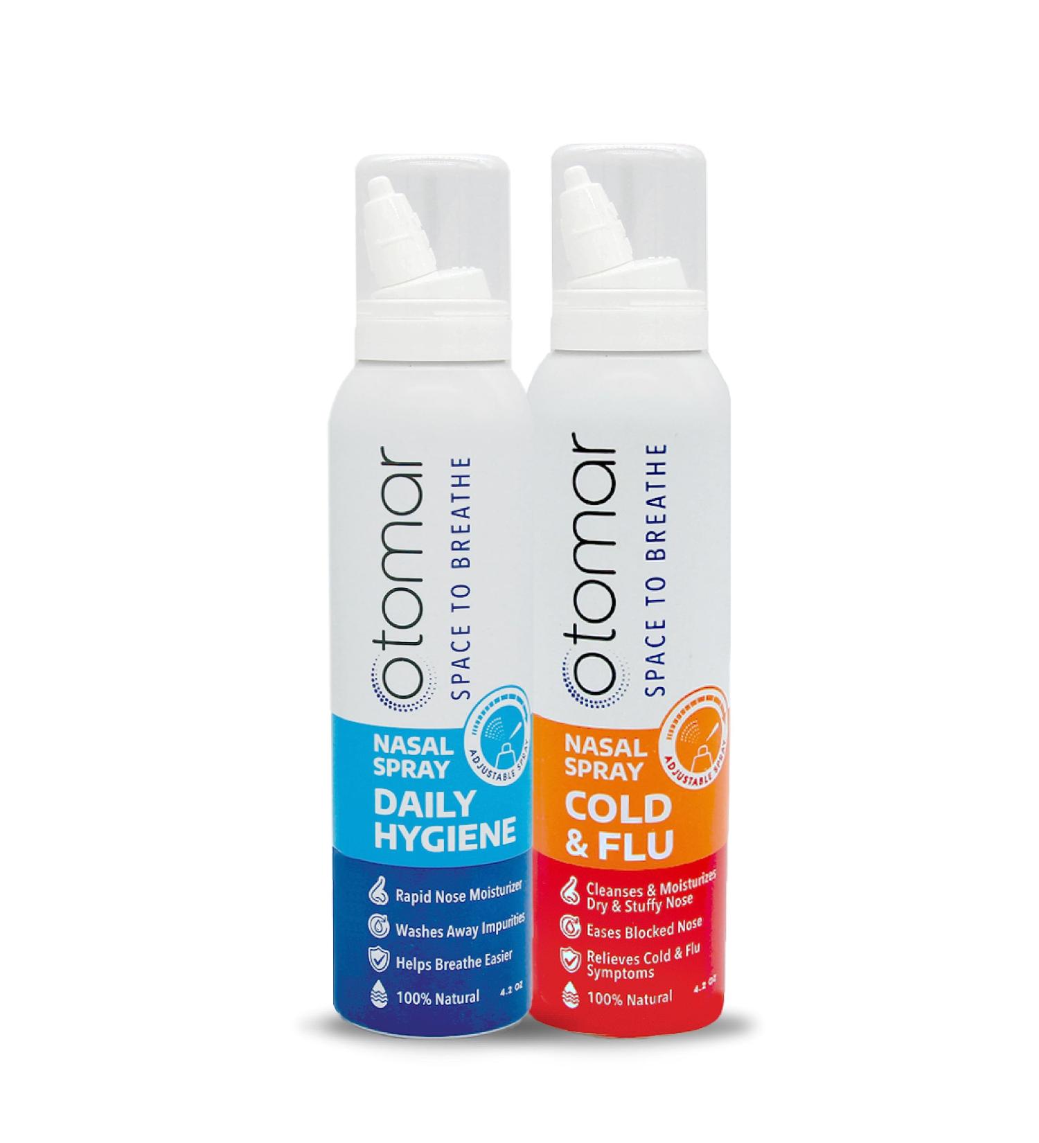 Otomar Adults Total Care Nasal Sprays - Daily Hygiene & Cold/Flu Relief - 1x4.2oz Each - Buy Online on GoSupps.com