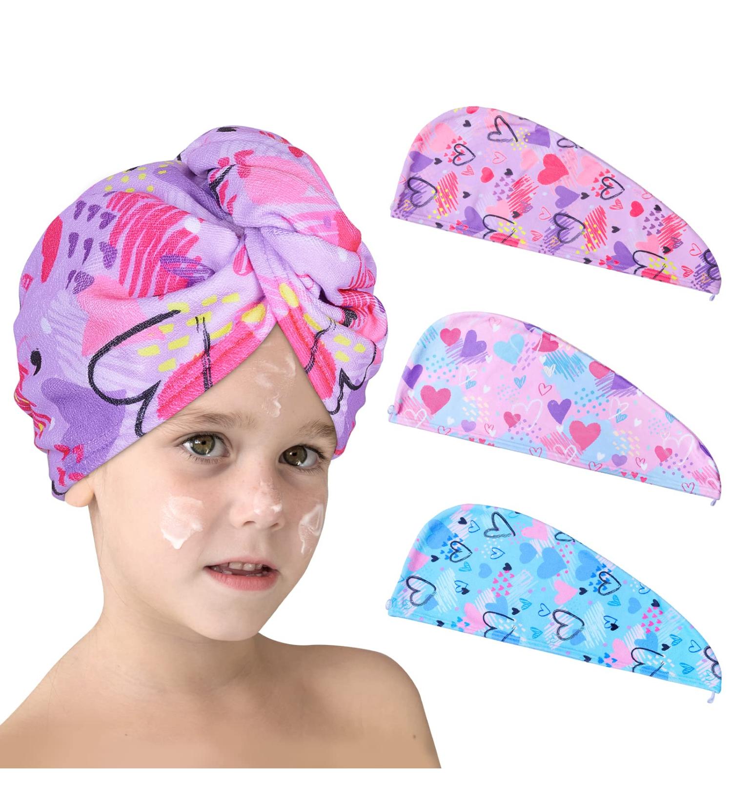 Unicorn Castle 3 Pack Microfiber Hair Towel Turbans for Girls - Quick Dry Hair Wrap for Long Curly Hair - Buy Online on GoSupps.com
