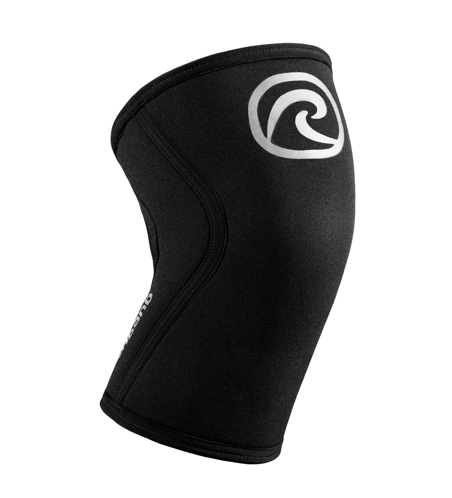 Rehband Knee Brace for Strength Training | CrossFit & Heavy Lifting Support | 5mm Neoprene Knee Sleeve in Silver/Black | Unisex & Multi-Size Options - 1 Piece - Buy Online on GoSupps.com