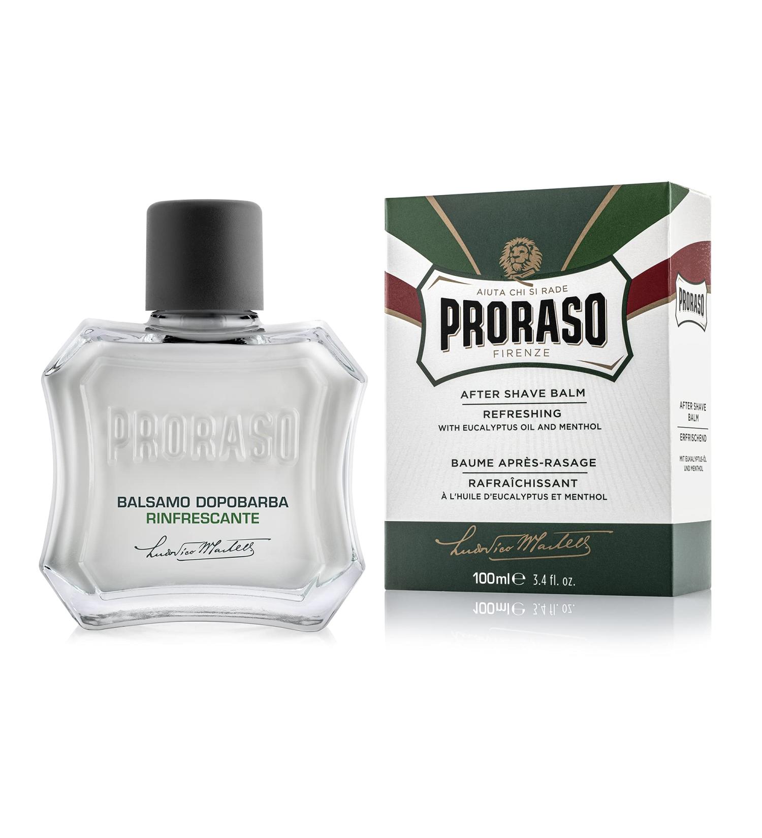 Proraso Men's After Shave Balm - 3.4 Fl Oz Refreshing Moisturizer with Menthol and Eucalyptus Oil - Buy Online on GoSupps.com