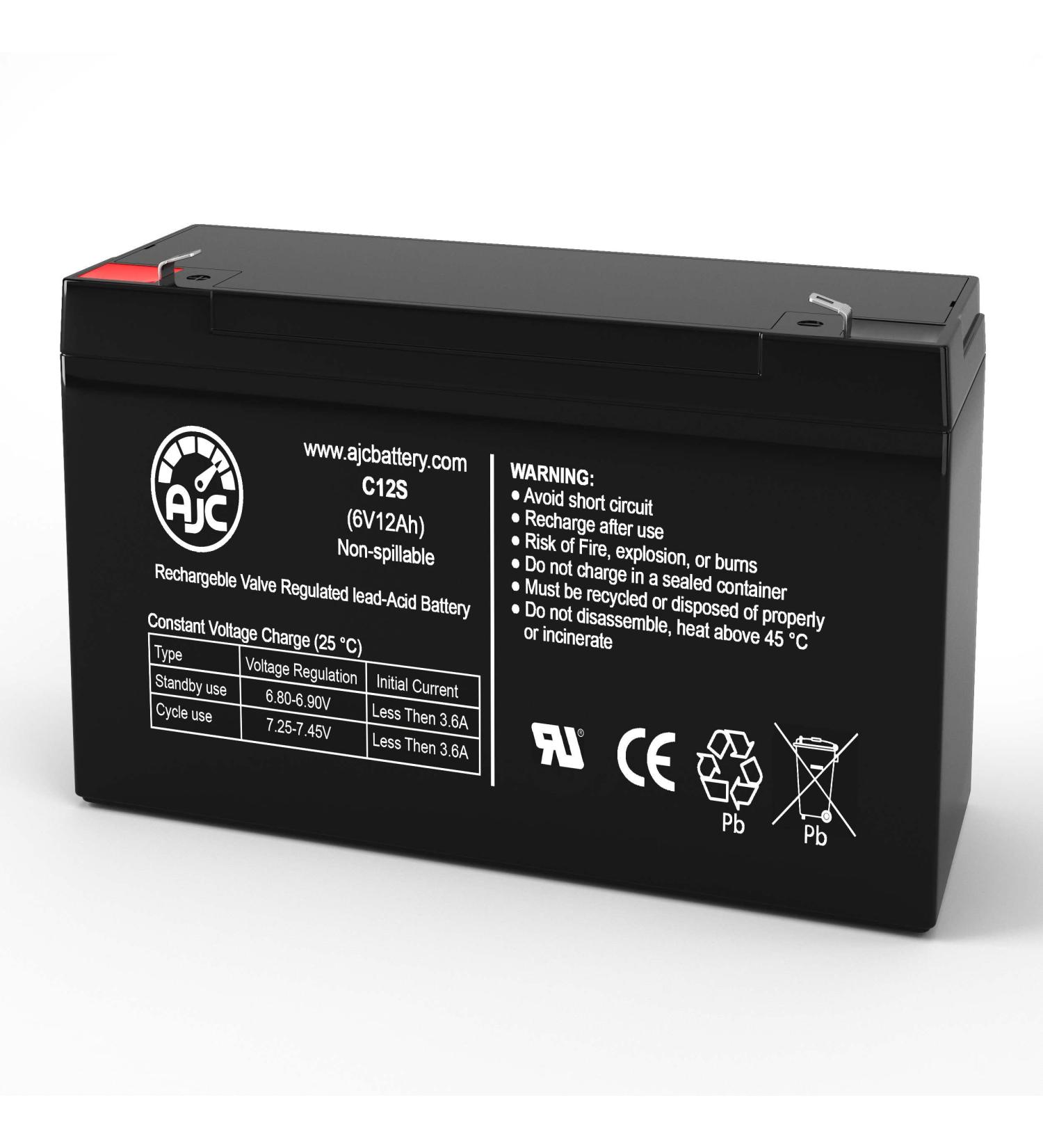 AJC Battery for Streamlight Litebox SL40 - 6V 12Ah Emergency Light Replacement Battery - International Shipping Available - Buy Online on GoSupps.com