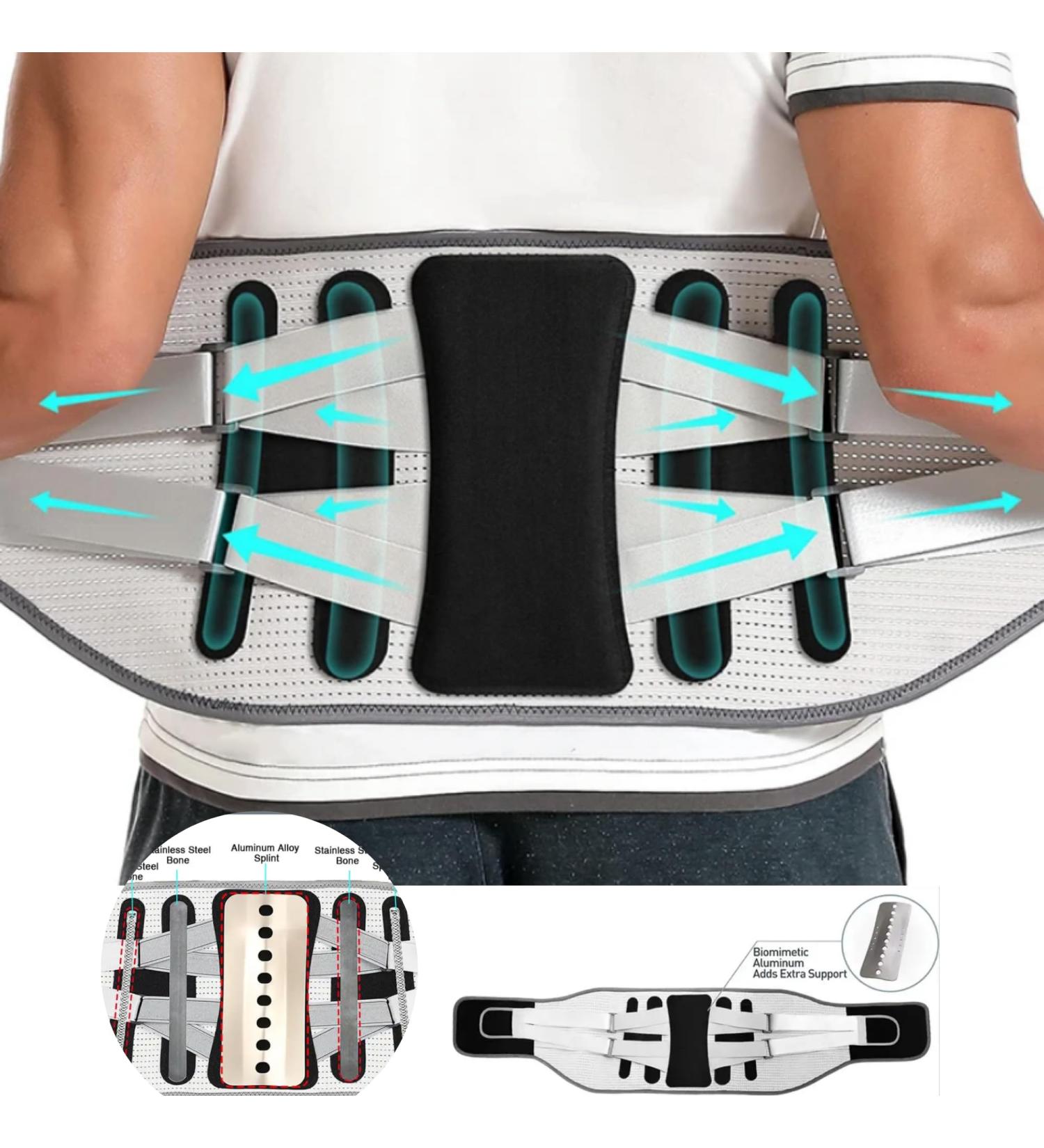 VitalVibe Lumbar Support Belt for Back Pain Relief - Adjustable XX-Large Back Brace for Men & Women - Gray - Buy Online on GoSupps.com