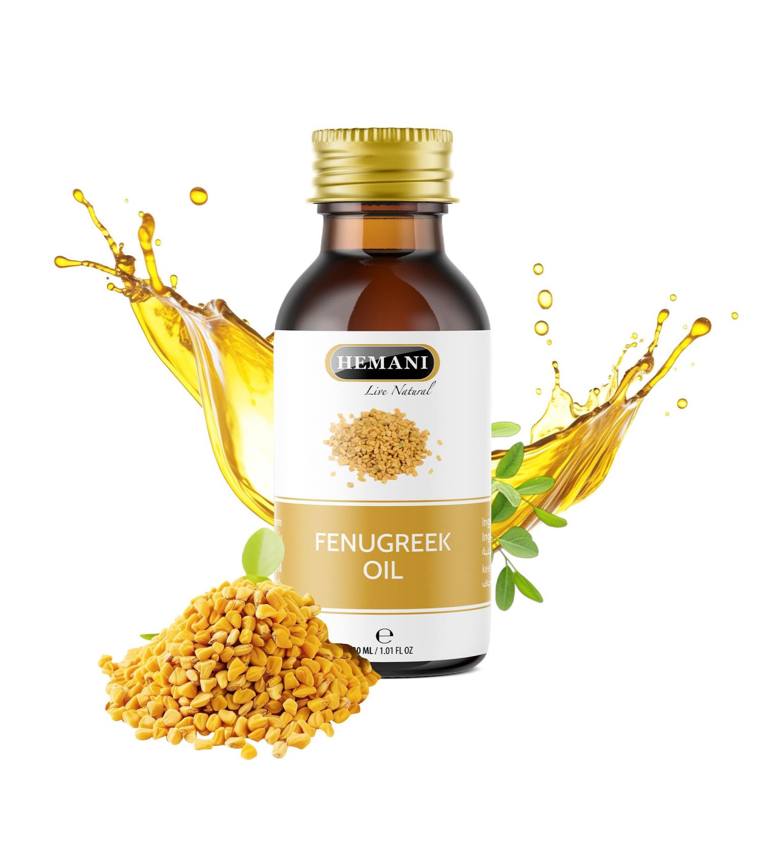 Hemani Fenugreek Oil 30ml - 100% Pure & Natural Fenugreek Seed Essential Oil for Skin Hair Wellness Aromatherapy & Natural Health Remedies Suitable for All Skin Types - Buy Online on GoSupps.com