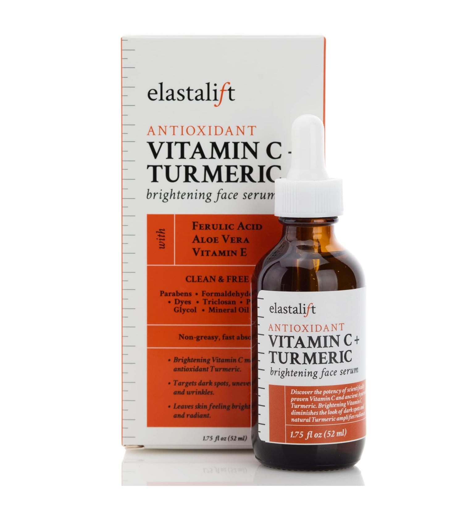 Elastalift Vitamin C + Turmeric Oil Anti-Aging Serum | Brighten & Hydrate Skin | 1.75 Fl Oz - Buy Online on GoSupps.com