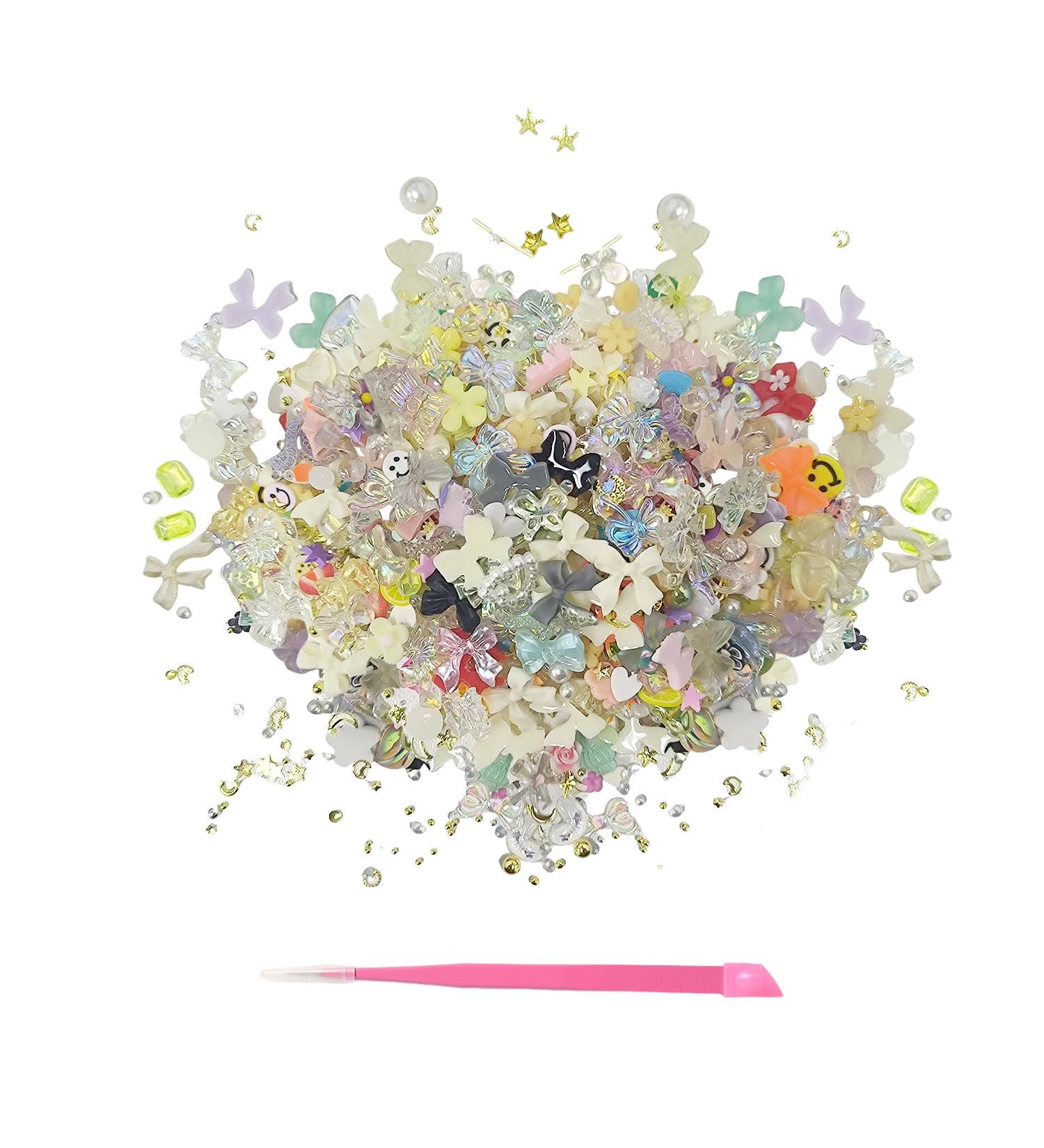 500 Pieces Nail Art Decoration 1 Piece Tweezers 3D Nail Art Accessories Nail Jewelry Accessories Nail Art Tools Diy Nail Art - Buy Online on GoSupps.com