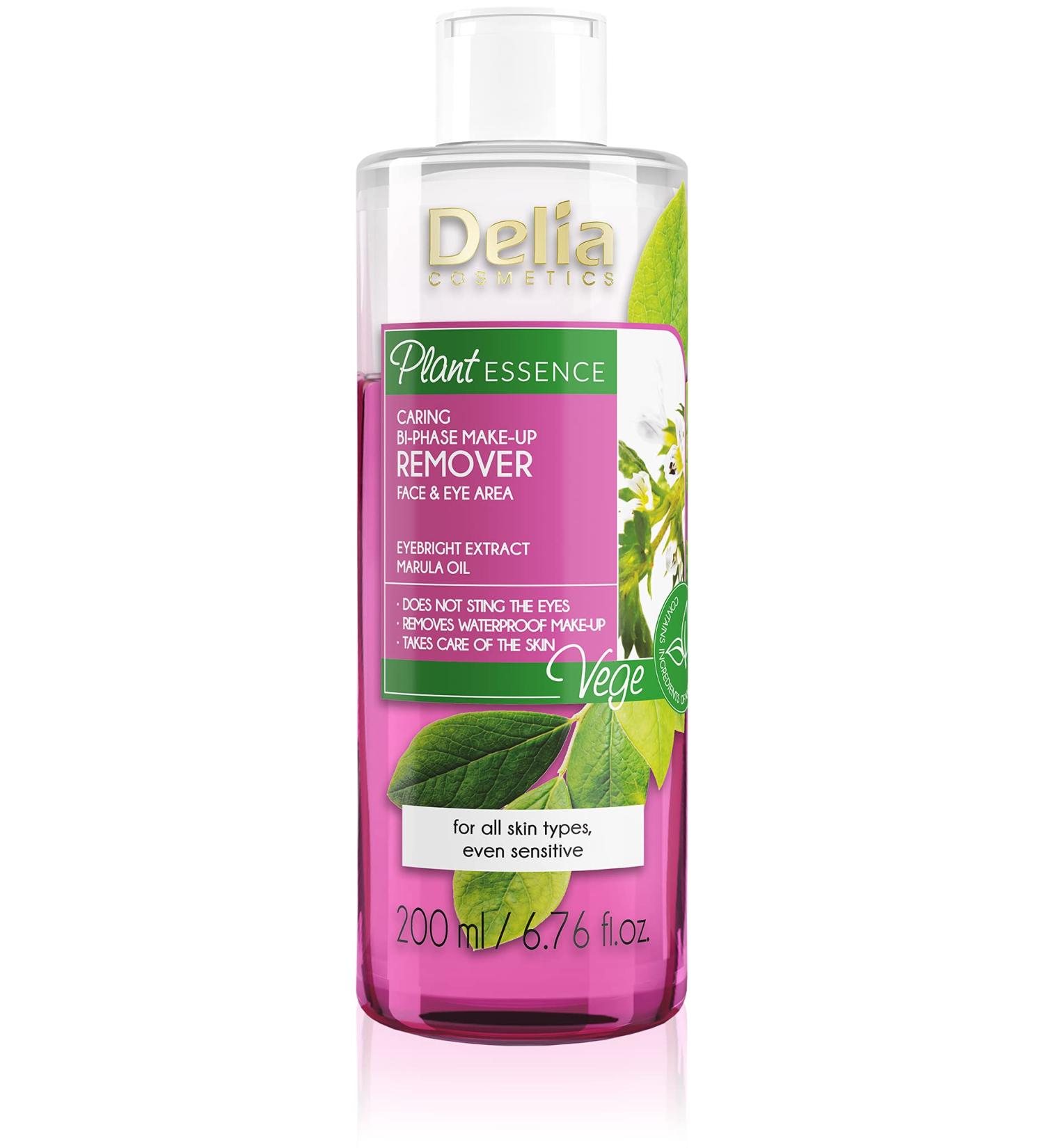 Delia Cosmetics Essence for Face & Eyes - Gentle Makeup Remover | Waterproof Natural All Skin Types - 200ml - Buy Online on GoSupps.com