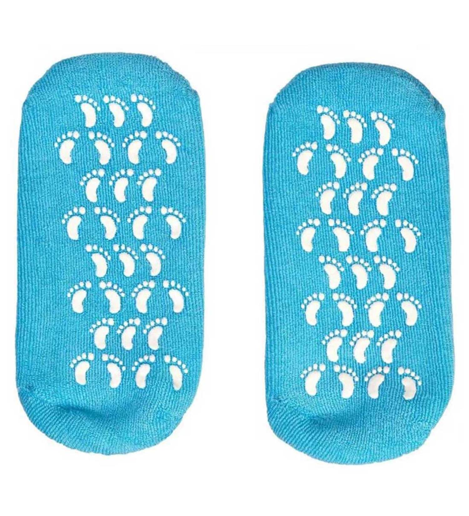 Pinkiou Moisturising Gel Socks for Softening Dry Cracked Skin - Blue Silicone Socks for Men and Women - Buy Online on GoSupps.com