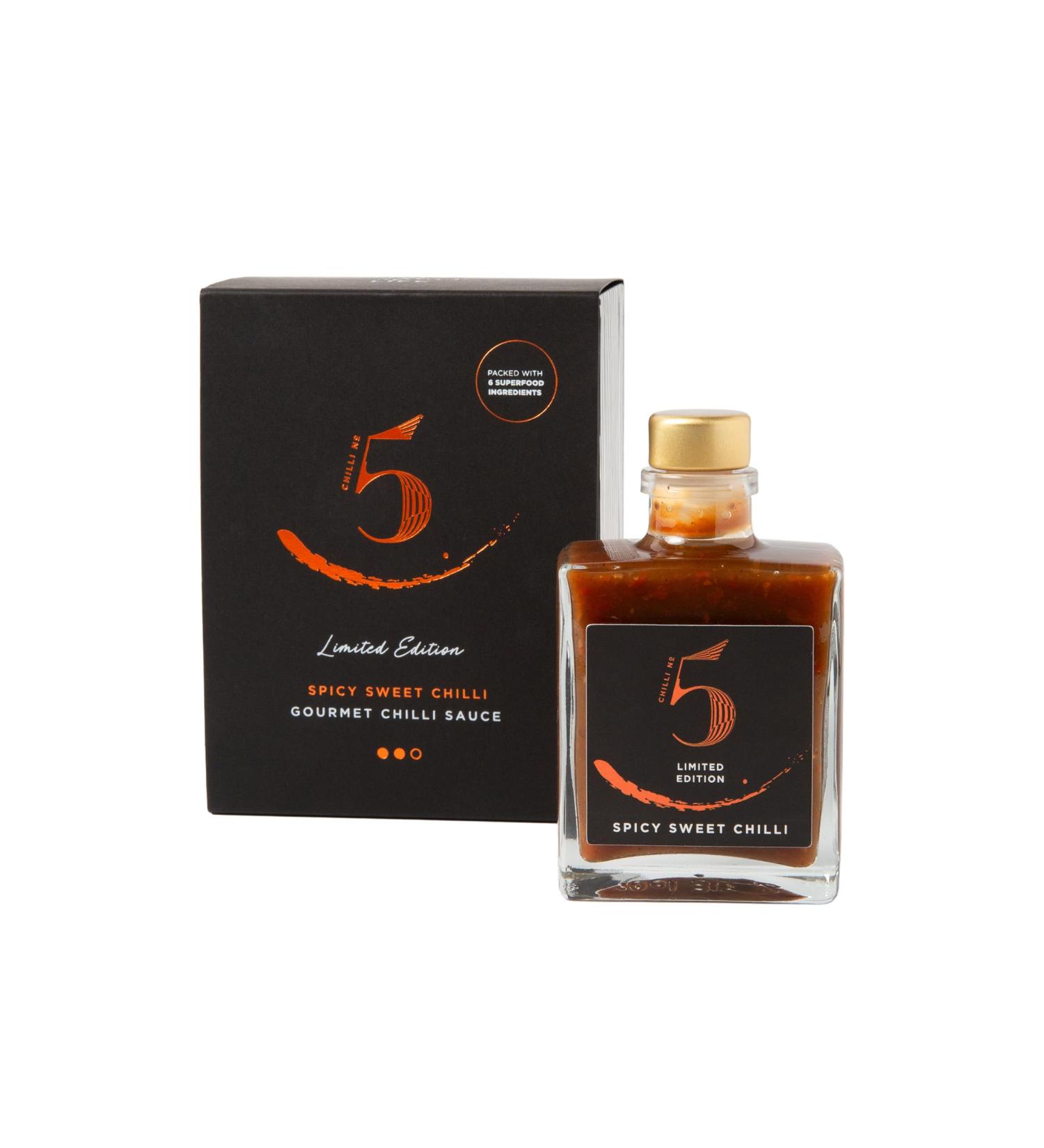  Chilli No. 5 Chilli No. 5 | Sweet and spicy chili limited edition chili and garlic sauce vegan gluten-free no artificial colors or flavors 100 ml bottle - Buy Online on GoSupps.com