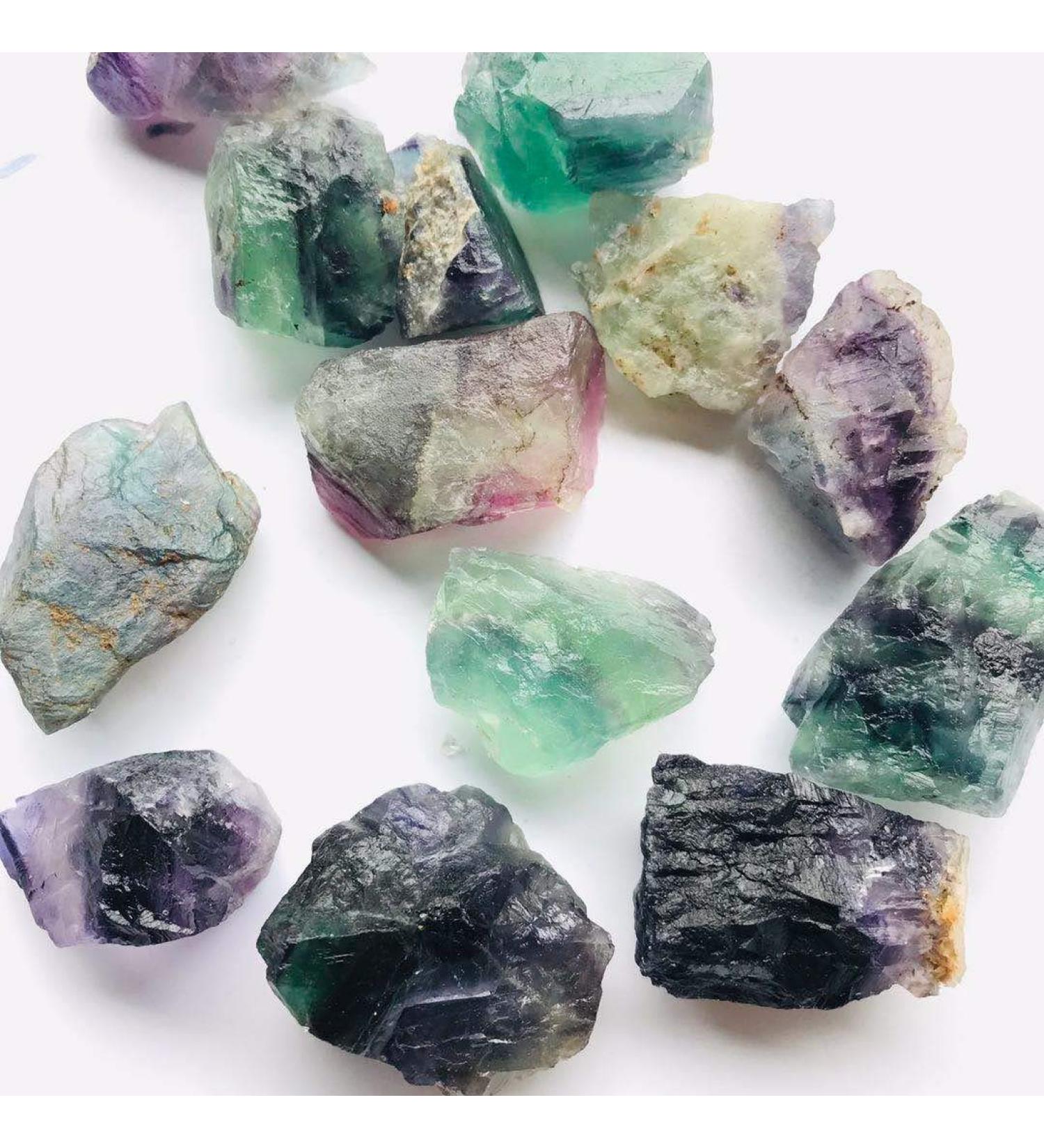 100g raw Natural Green Fluorite Quartz Stone Bulk Tumbled Purple Crystal Loose Stone for Sale Natural Stones and Minerals - Buy Online on GoSupps.com