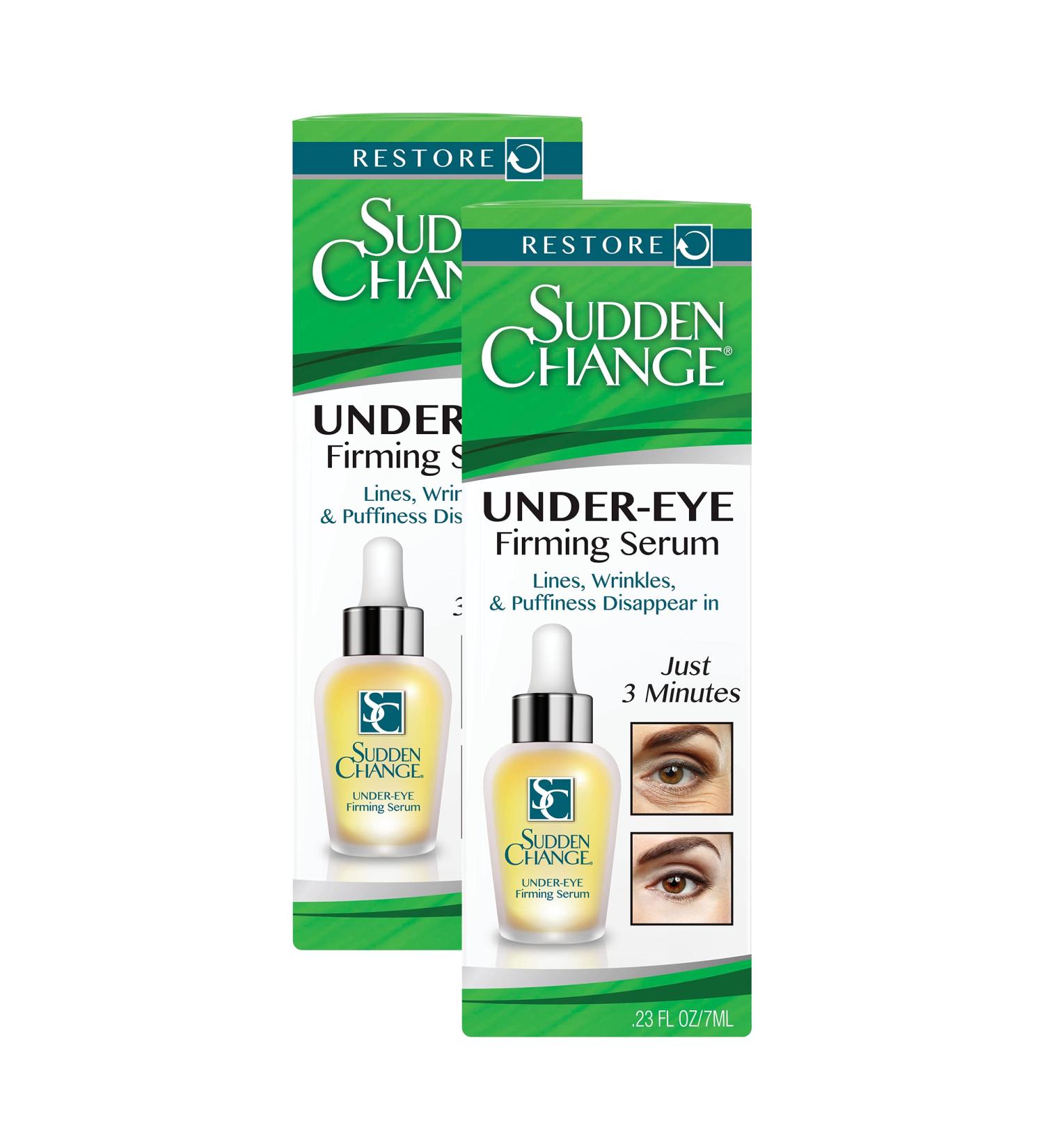 Sudden Change Under-Eye Firming Serum | Reduce Bags, Puffiness & Wrinkles | Instant Results in 3 Minutes | Wear with or Without Makeup | 2 Pack, 0.23 Fl Oz - Buy Online on GoSupps.com