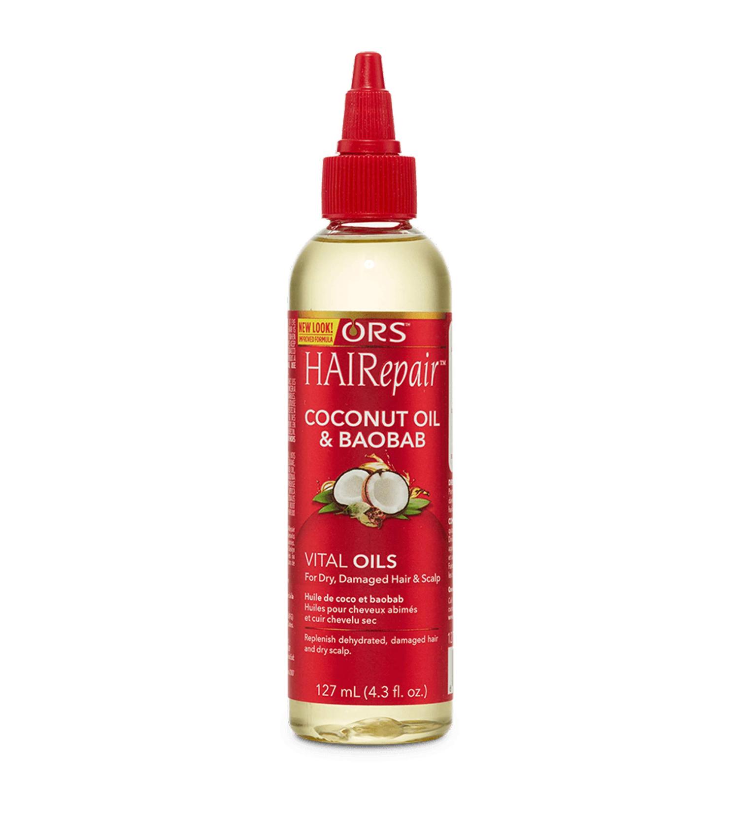 ORS HAIRepair Coconut and Baobab Vital Oils For Dry Damaged Hair and Scalp 4.3 oz (Pack of 6)