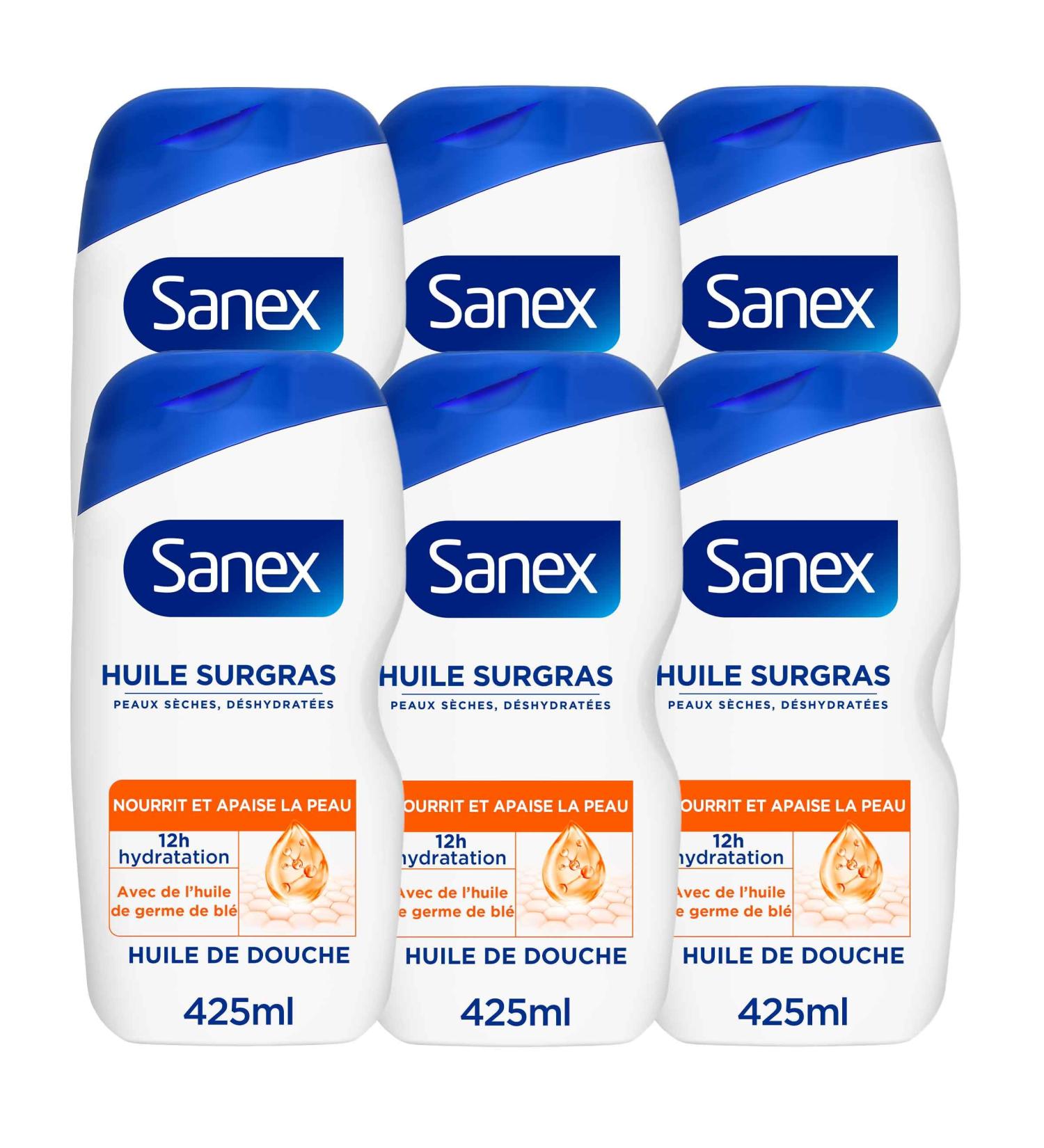  Sanex SANEX - Derma Care Surgras Shower Oil - Hydration 12h - Dry skin - 6 x 425 ml - Buy Online on GoSupps.com