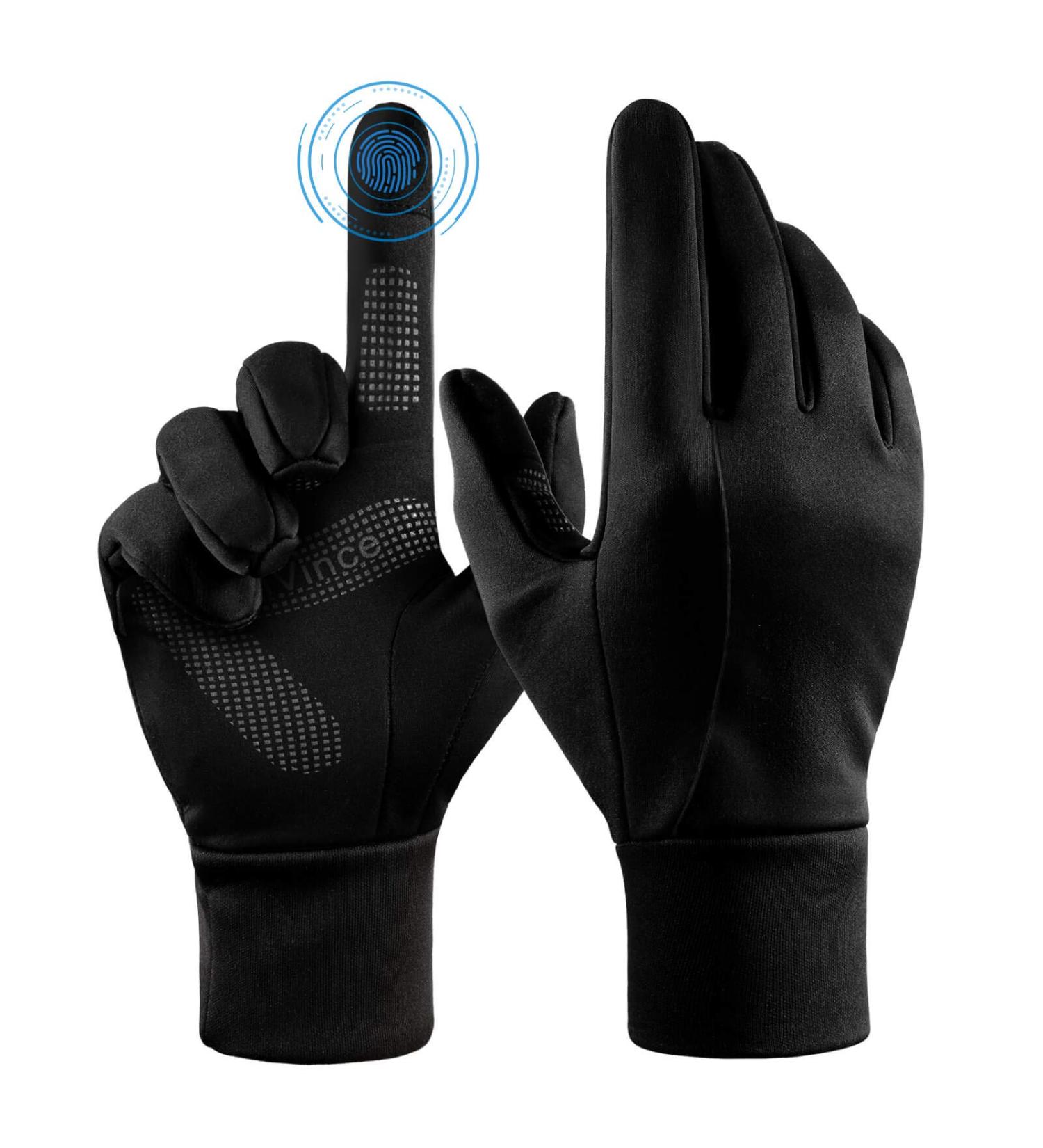Thermo Touchscreen Winter Gloves for Men & Women - Black Bicycle & Running Gloves | Optimal Fit & Comfort - Buy Online on GoSupps.com