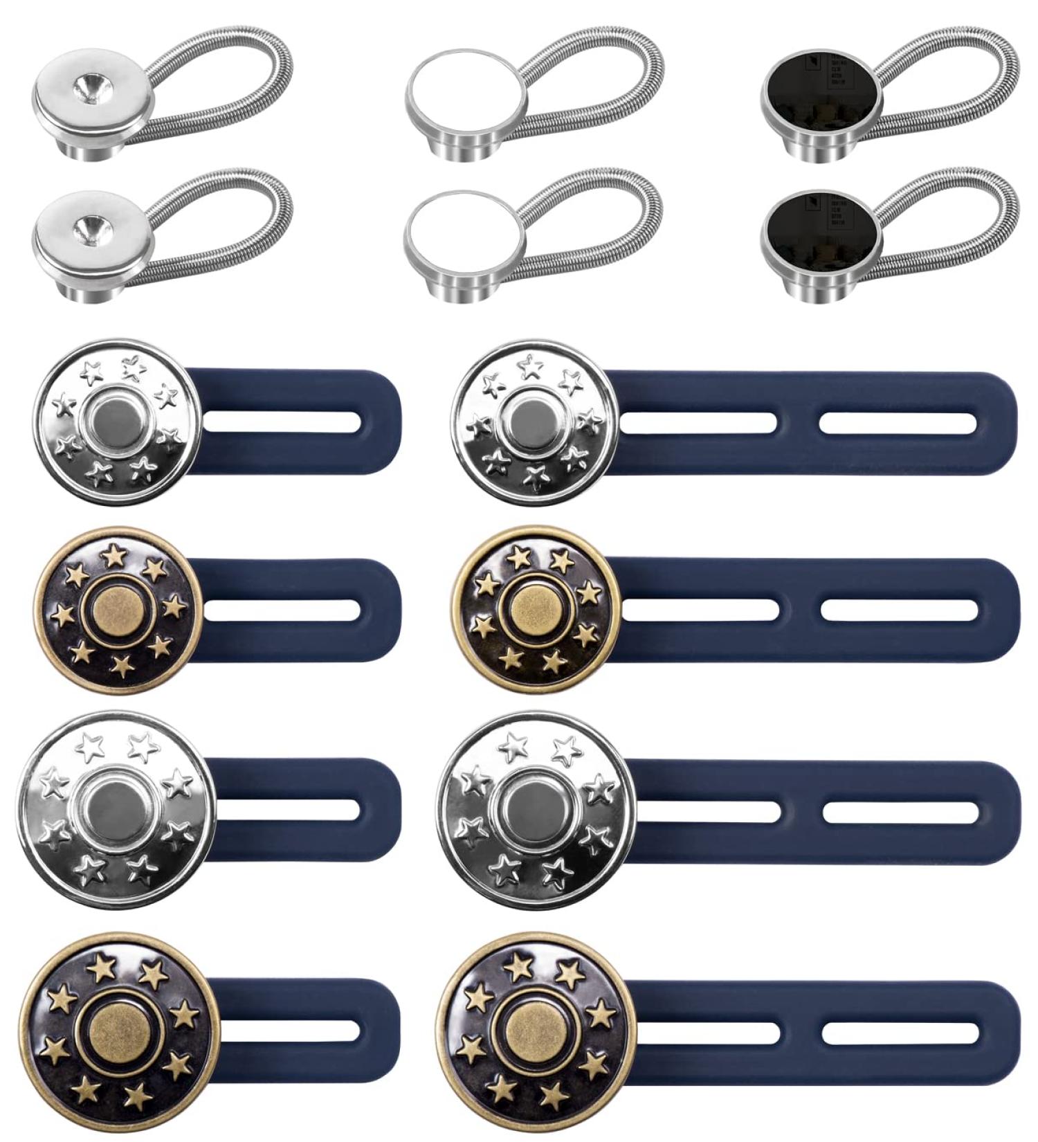 Pants & Shirt Extender Set for Men & Women - 8pc Silicone Waist & Collar Buttons - Buy Online on GoSupps.com