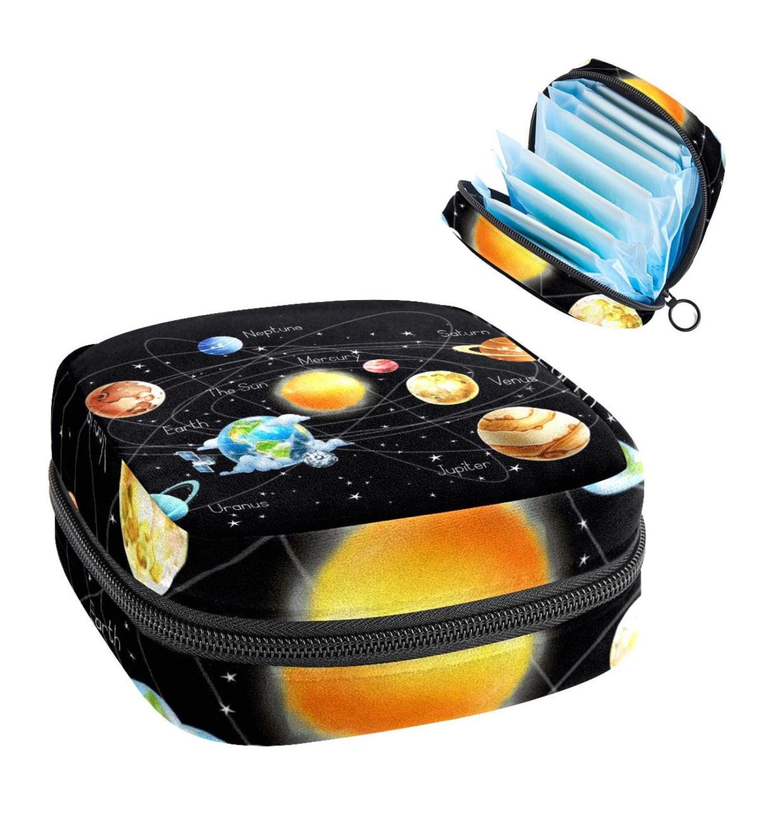 Sun System Planet Women's Menstrual Cup Bag | Portable Storage for Tampons & Period Essentials | Multicolored Period Pouch for Teens & Women - Buy Online on GoSupps.com