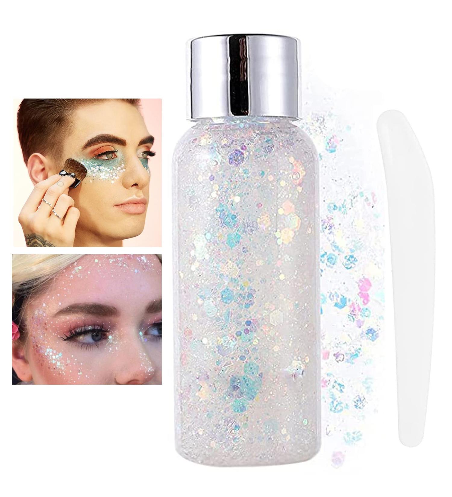 Body Glitter Gel - Long Lasting Sparkling White Moon Glitter for Festivals & DIY Arts Crafts - International Shipping Available - Buy Online on GoSupps.com