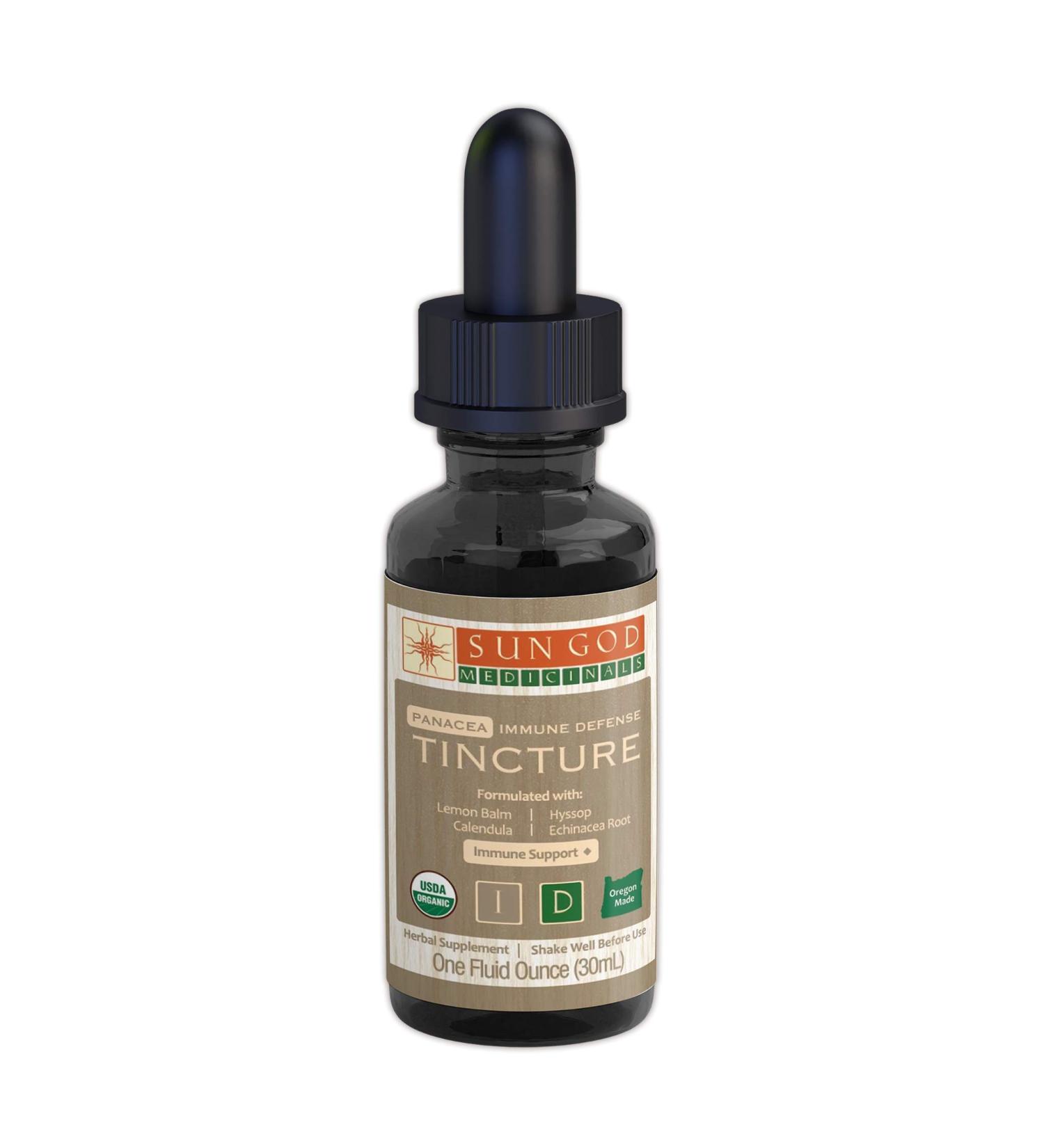 Sun God Medicinals Certified Organic Liquid Extract for Immune Support-Panacea Organic Cane Alcohol - 1 Ounce - Buy Online on GoSupps.com